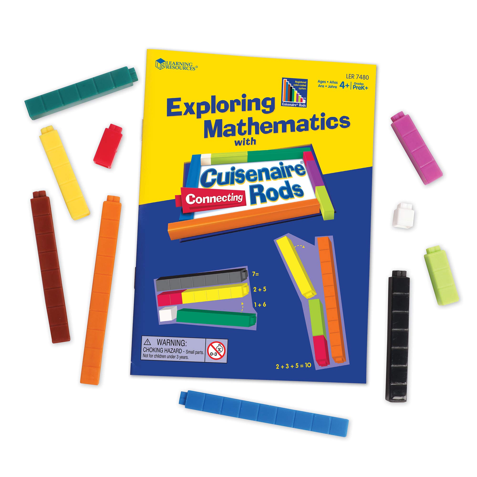 Learning Resources LER7481 Connecting Cuisenaire Rods Multi-Pack - 155 Piece Math Manipulatives for Kids Ages 4-8, Hands-On Learning Tools for Counting, Measurement & Fractions - Perfect for Homeschool & Classroom Math Activities