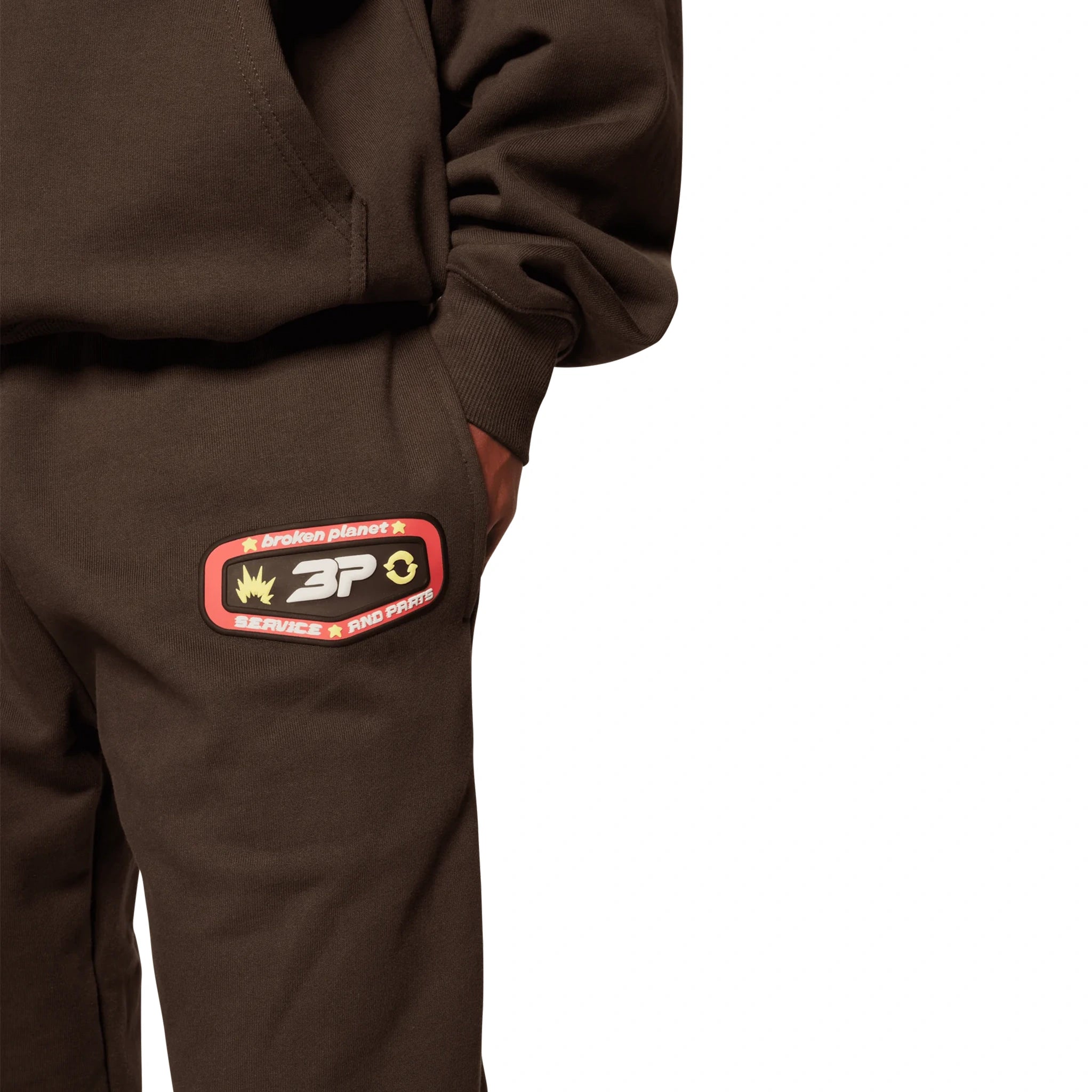 Broken Planet Wide Leg Out of Service Mocha Brown Sweatpants - Women's High Waist Lounge Pants for Yoga, Running & Casual Wear
