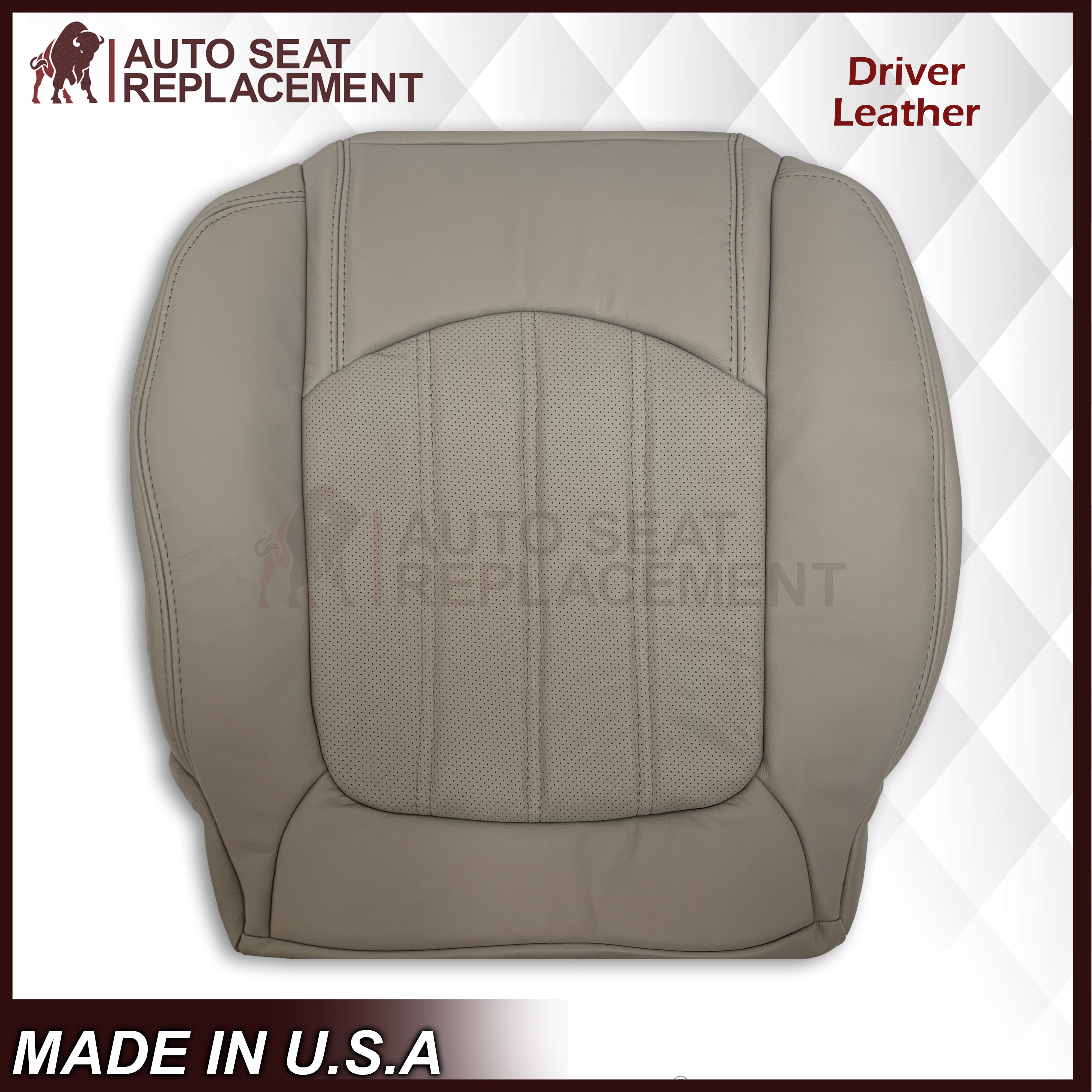 2008-2012 Buick Enclave Custom Fit Perforated Seat Covers - Gray Leather or Vinyl Options for Driver & Passenger Seats | Enhanced Comfort & Style for Road Trips & Daily Commutes