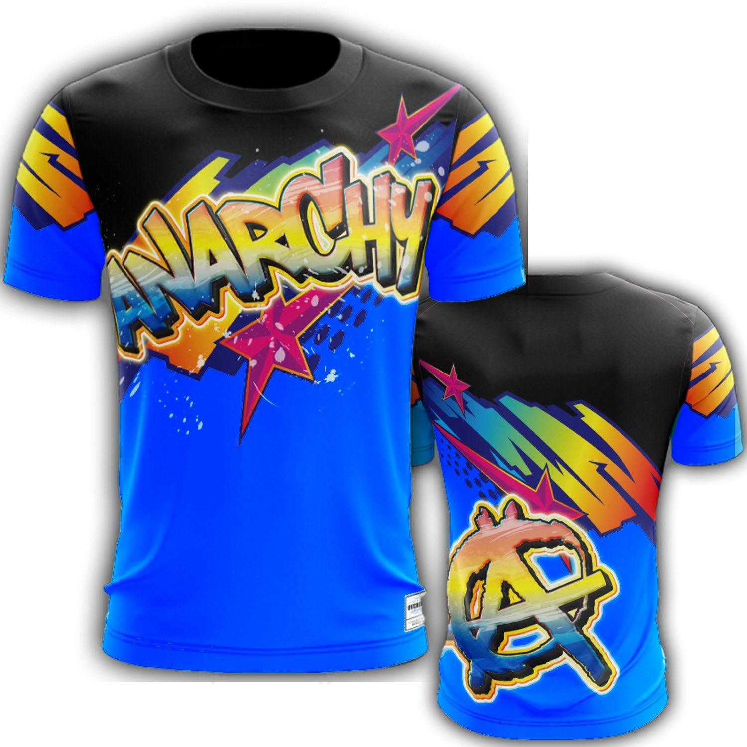 Anarchy EVO Tech™ Men's Short Sleeve Graphic T-Shirt with Graffiti Print - Comfortable Casual Wear for Street Style & Urban Fashion