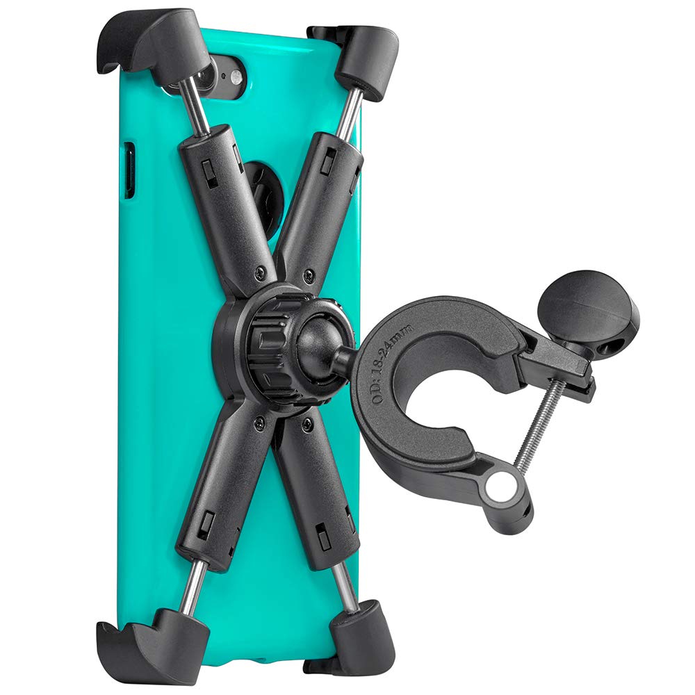 Universal Motorcycle Bike Scooter Phone Mount - Adjustable Handlebar Smartphone Holder Compatible with iPhone 14, Galaxy S22 & All Phones - Perfect for Cycling, Commuting & Outdoor Adventures