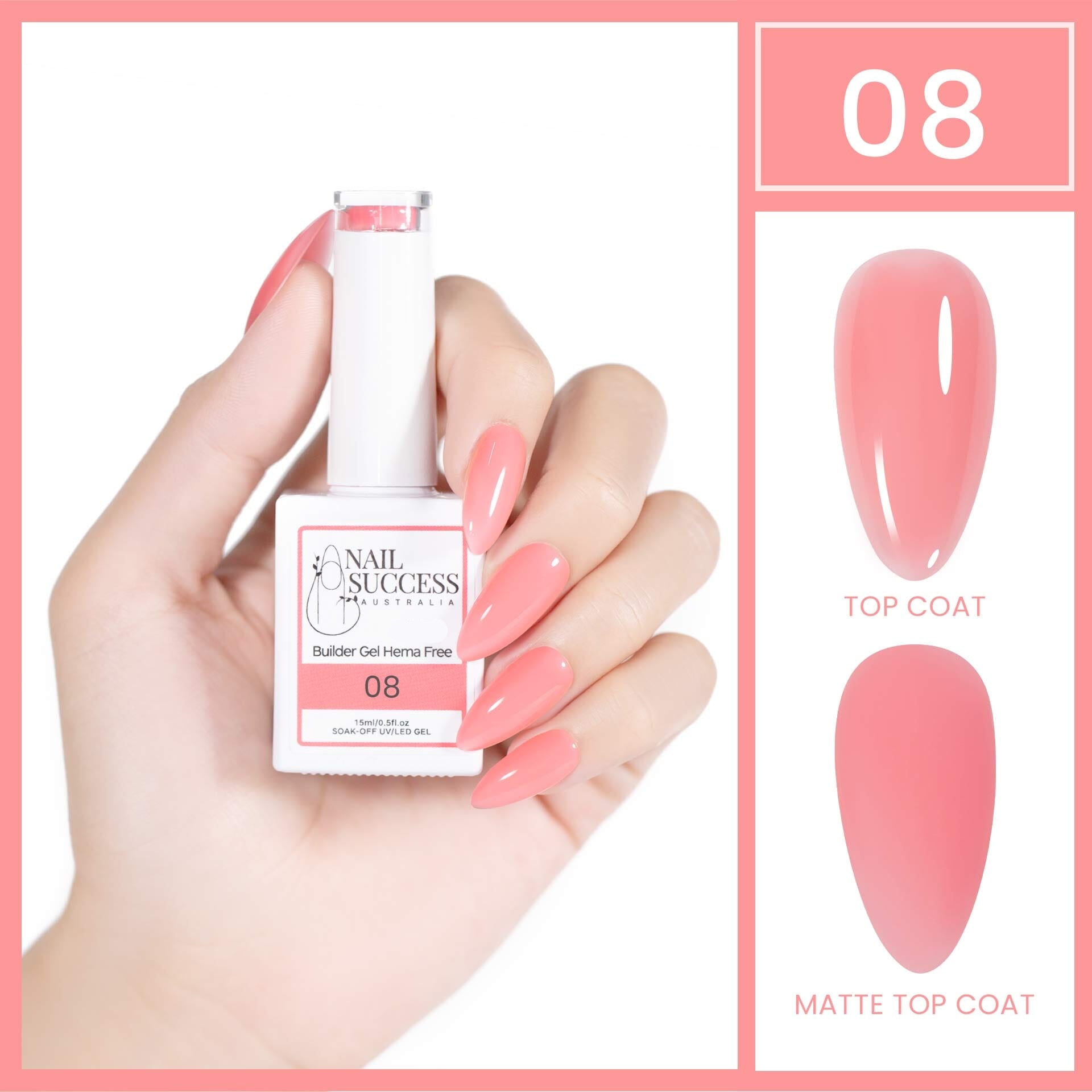 Professional HEMA-Free Nail Builder Gel - Strong & Durable for DIY Manicures, Nail Extensions & Salon-Quality Nails at Home