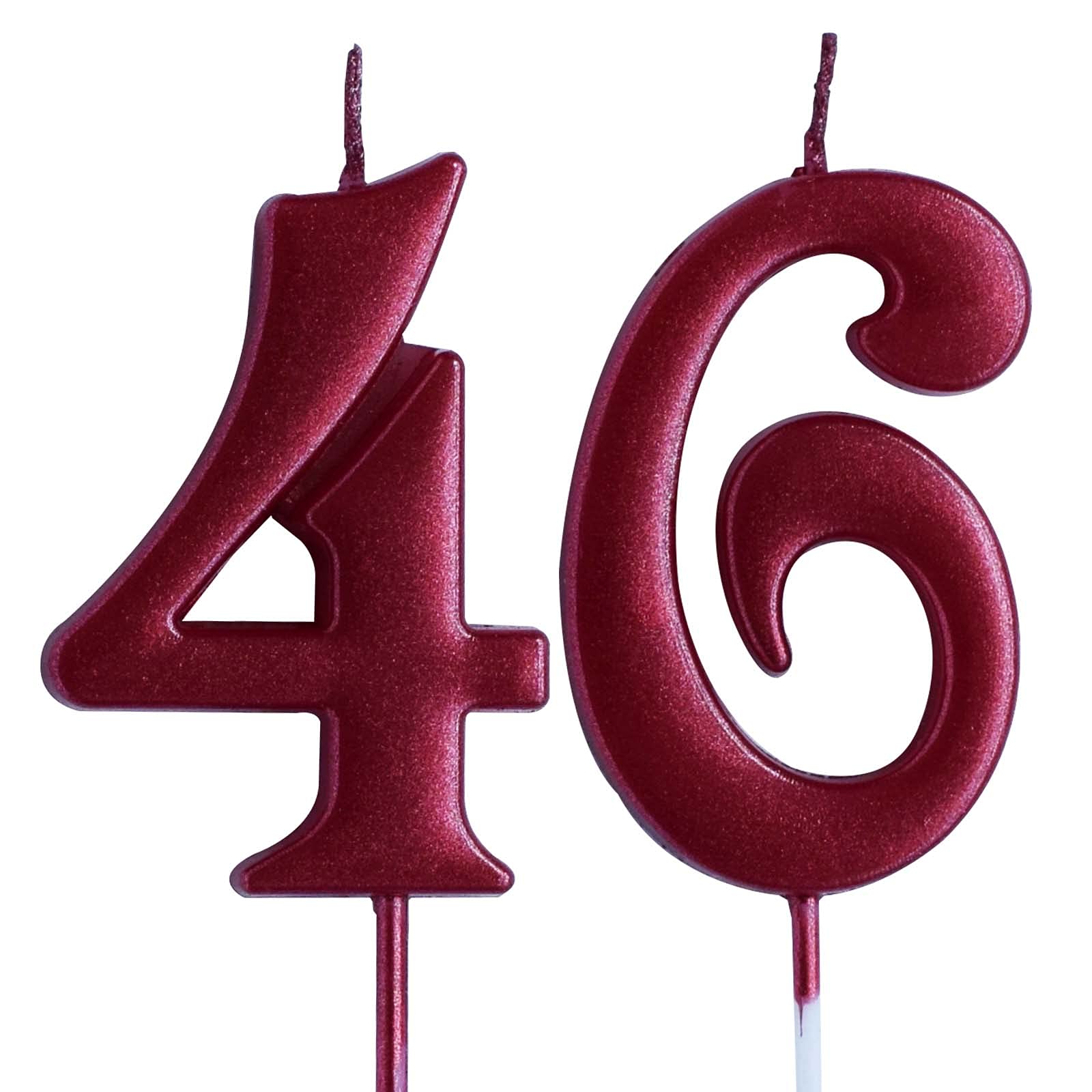 46th Birthday Candle - Red Number 46 Cake Topper for Women & Men - Party Decorations Supplies - Perfect for Birthday Cakes, Anniversary Celebrations & Special Occasions