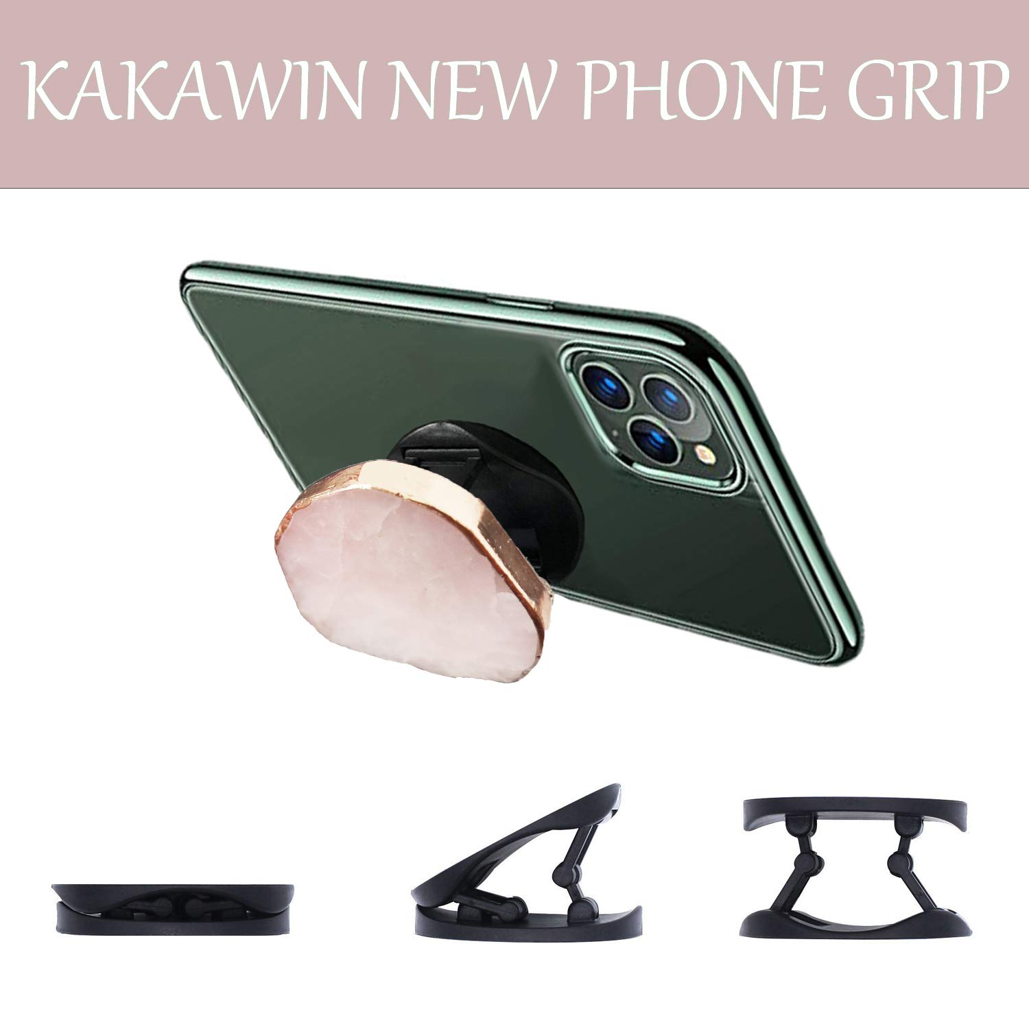 Sparkling Crystal Phone Grip Holder - Universal Anti-Slip Stand for Smartphones & Tablets (Pure Pink) | Perfect for Hands-Free Viewing, Selfies, and Secure Grip While Shopping or Commuting