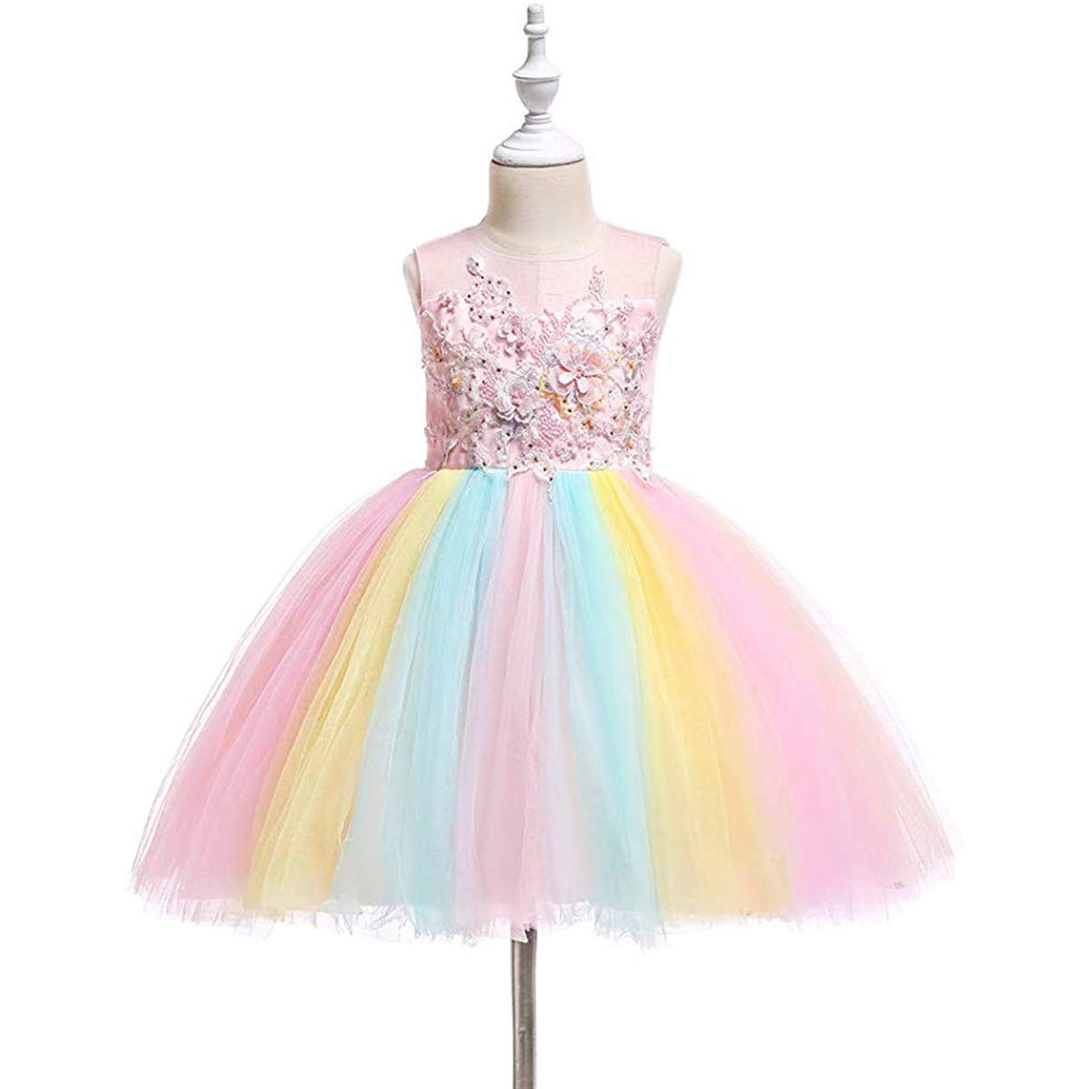 Girls Unicorn Princess Costume - Sparkly Tulle Dress with Matching Headband for Birthday Parties, Pageants, Carnivals & Cosplay | Perfect Dress-Up Outfit for Halloween, School Plays & Fantasy Themed Events