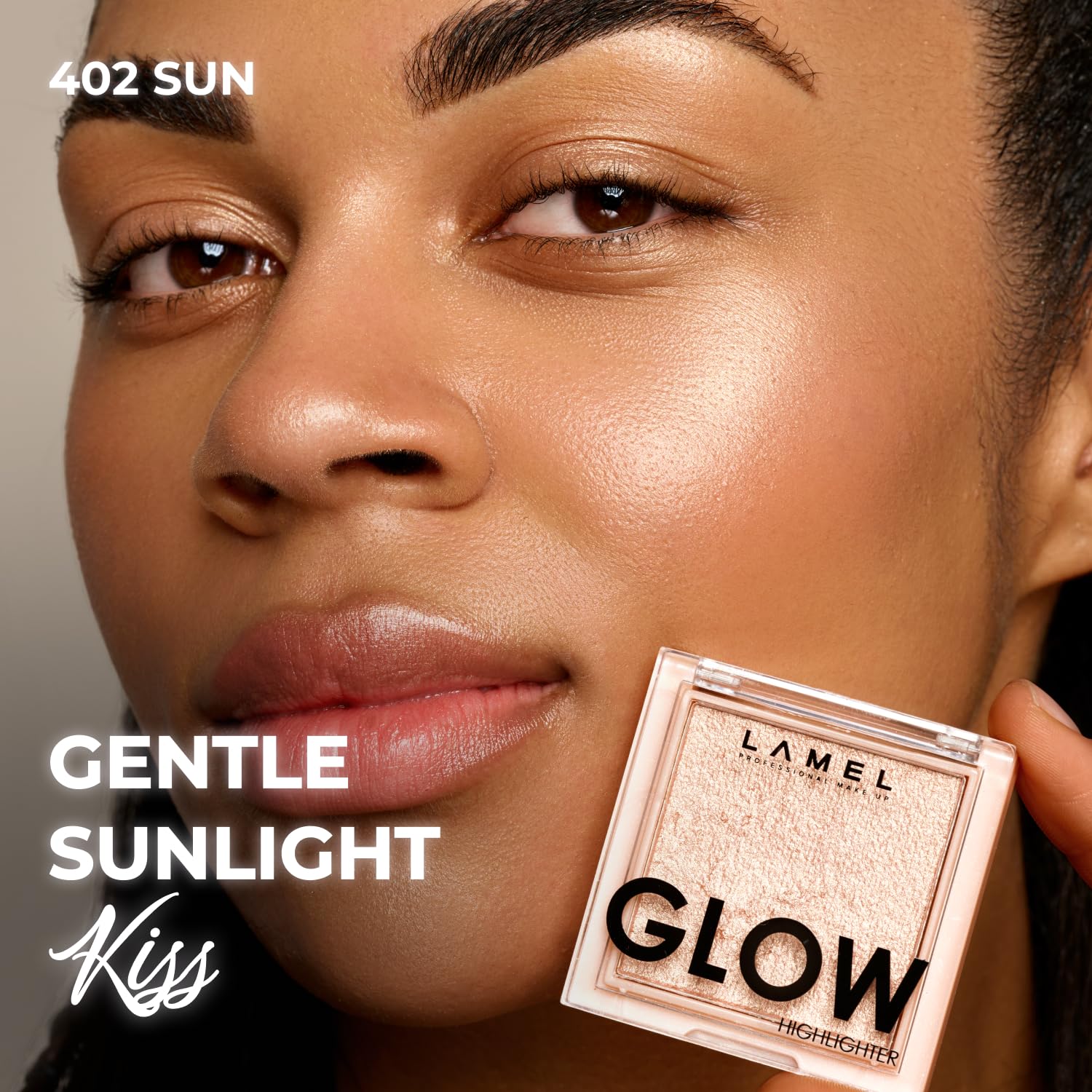 Glow Highlighter Palette - Deep Vibrant Colors for Face Makeup & Contouring - Natural Shimmer Compact - Travel Friendly & Cruelty Free - 3.8g/0.13oz (Sun) - Perfect for Everyday Glow & Night Out Makeup