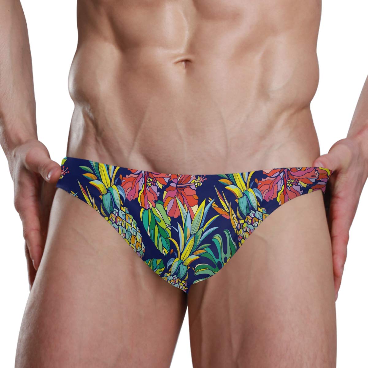 Men's Sexy Floral Print Bikini Swim Briefs - Comfortable & Stylish Swimwear for Beach, Pool & Vacation - S 2031360