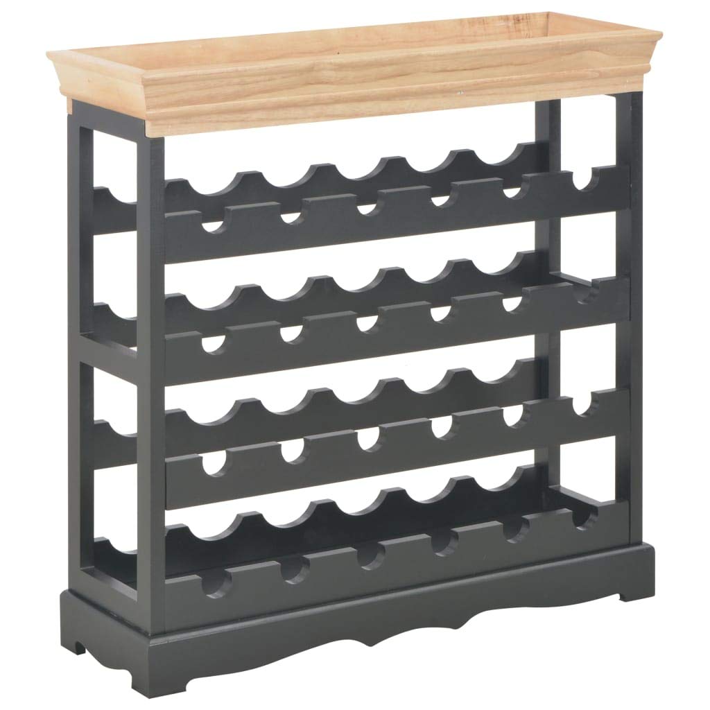 FAMIROSA 24 Bottle Wine Rack - Freestanding Wine Holder with Display Shelves & Top Tray - 27.6