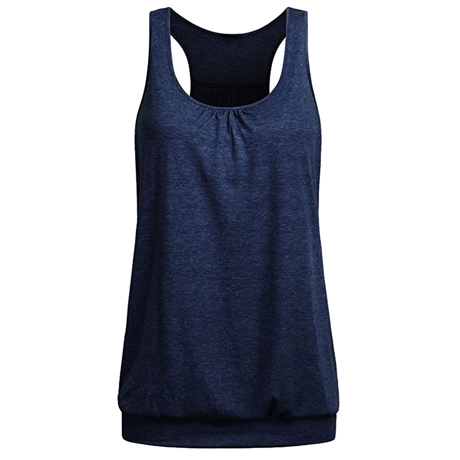 Vacger Women's Cotton Sleeveless V-Neck Tunic Top - Soft Loose Fit Letter Print Blouse for Summer, Casual Wear, Beach Cover-Up & Layering Outfits