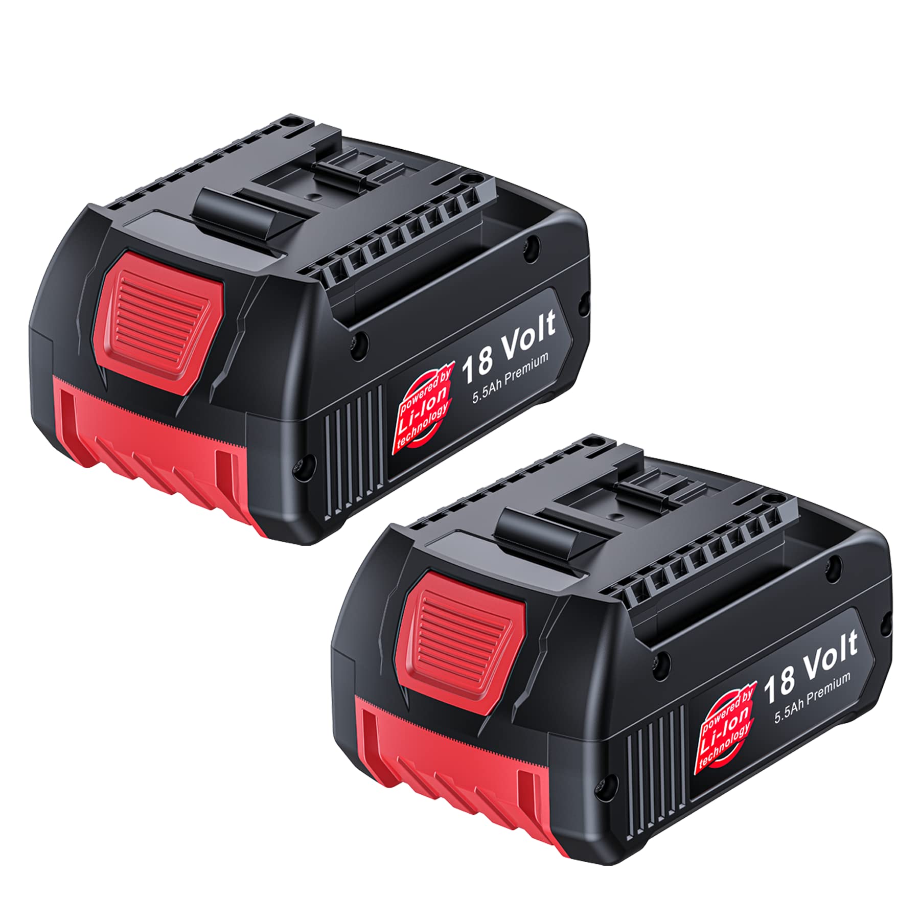 2Pcs 5500mAh 18V BAT610 Replacement Battery Compatible with Bosch BAT618 BAT618G BAT609 BAT609G BAT619 BAT619G BAT610G BAT612 BAT622 - Power Tools, Drills, Saws and Outdoor Equipment