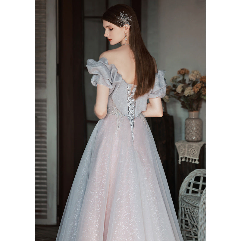 Elegant Off Shoulder Long Prom Dress A-Line Evening Gown for Women - Perfect for Formal Events, Weddings & Special Occasions