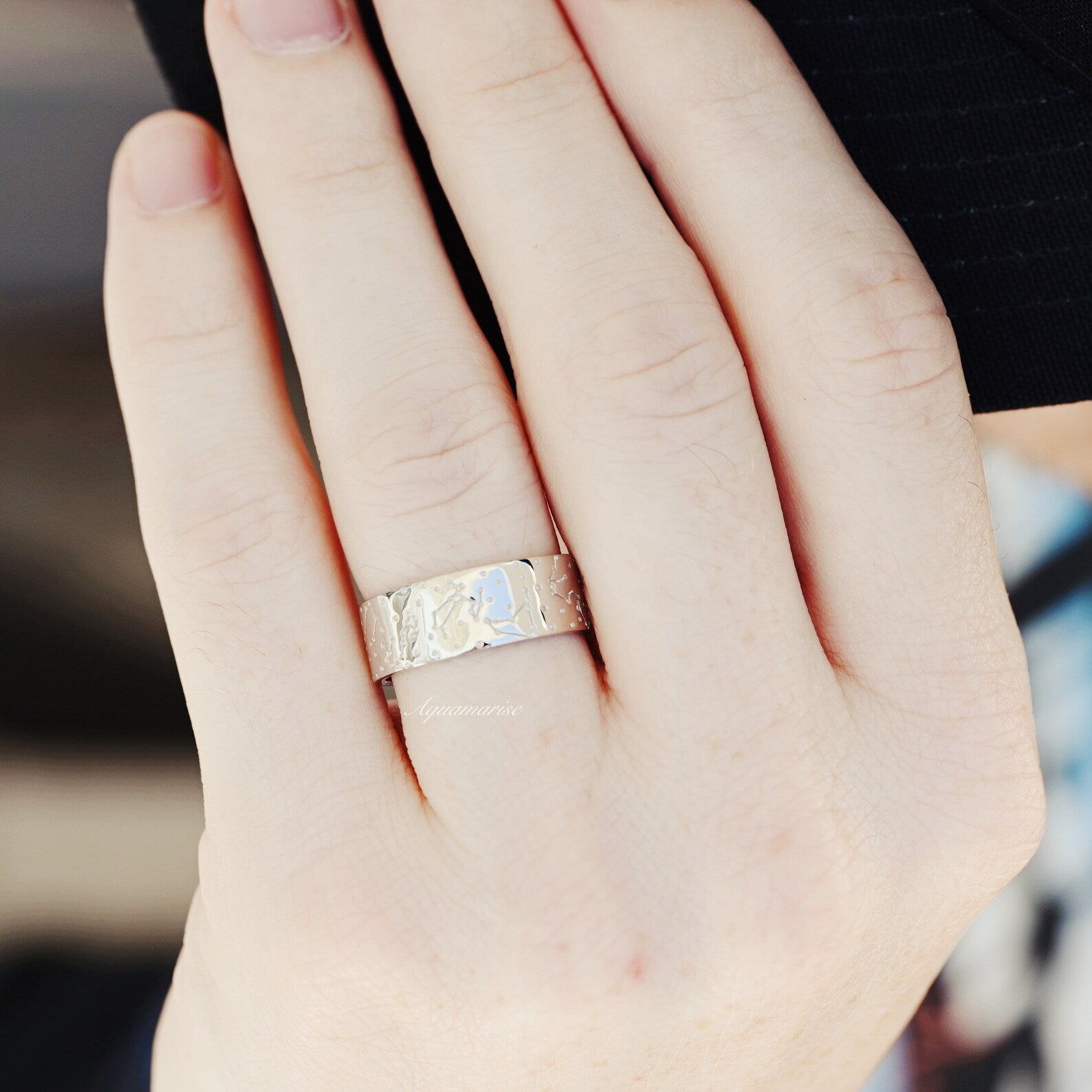 Stellar Constellation Ring - 8MM Sterling Silver Zodiac Jewelry for Women - Perfect for Birthdays, Anniversaries & Celestial Gifts
