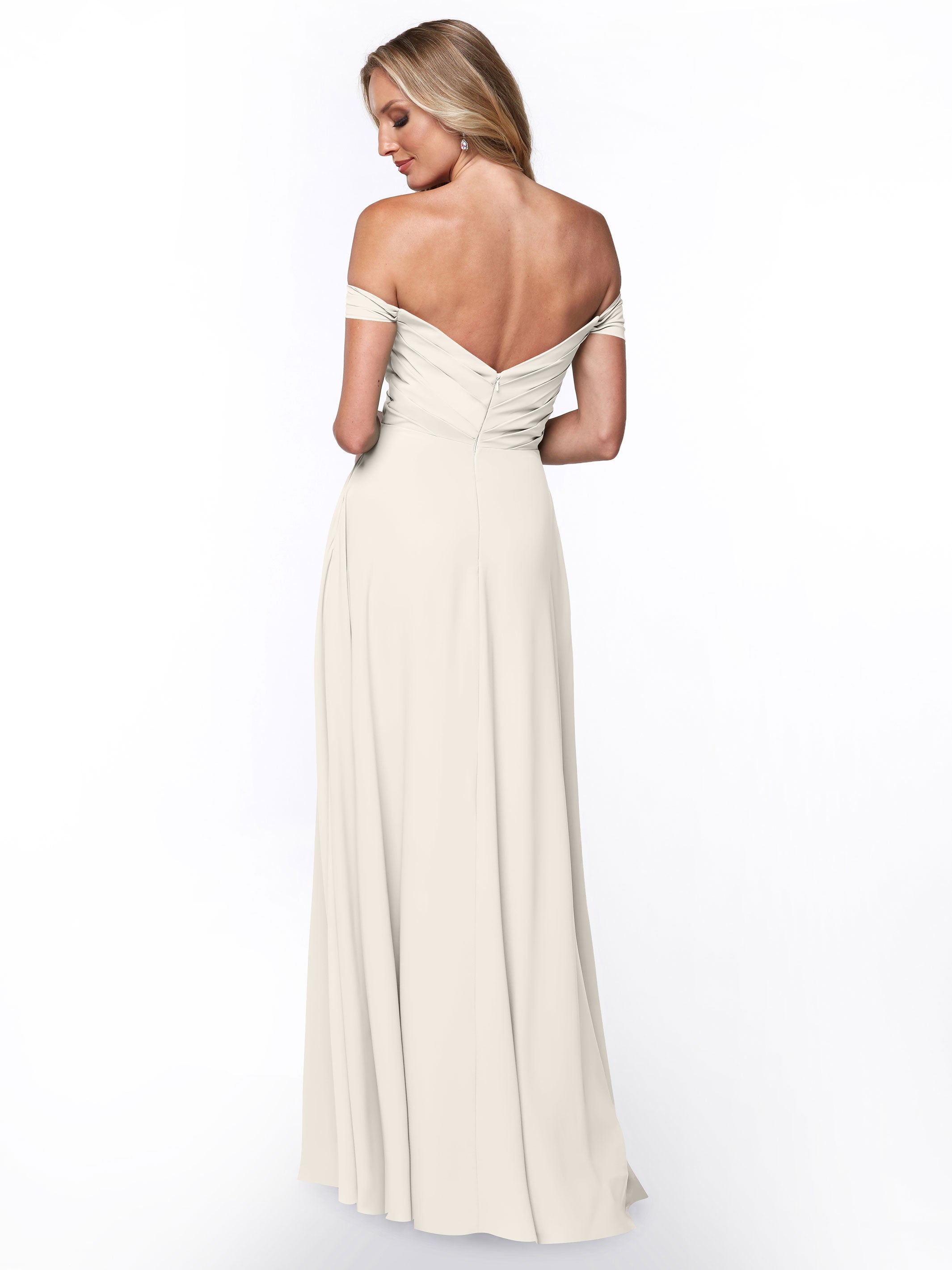 Elegant 83018 Stretch Chiffon Bridesmaid Dress with Pleated Sweetheart Neckline - Perfect for Weddings, Formal Events & Special Occasions