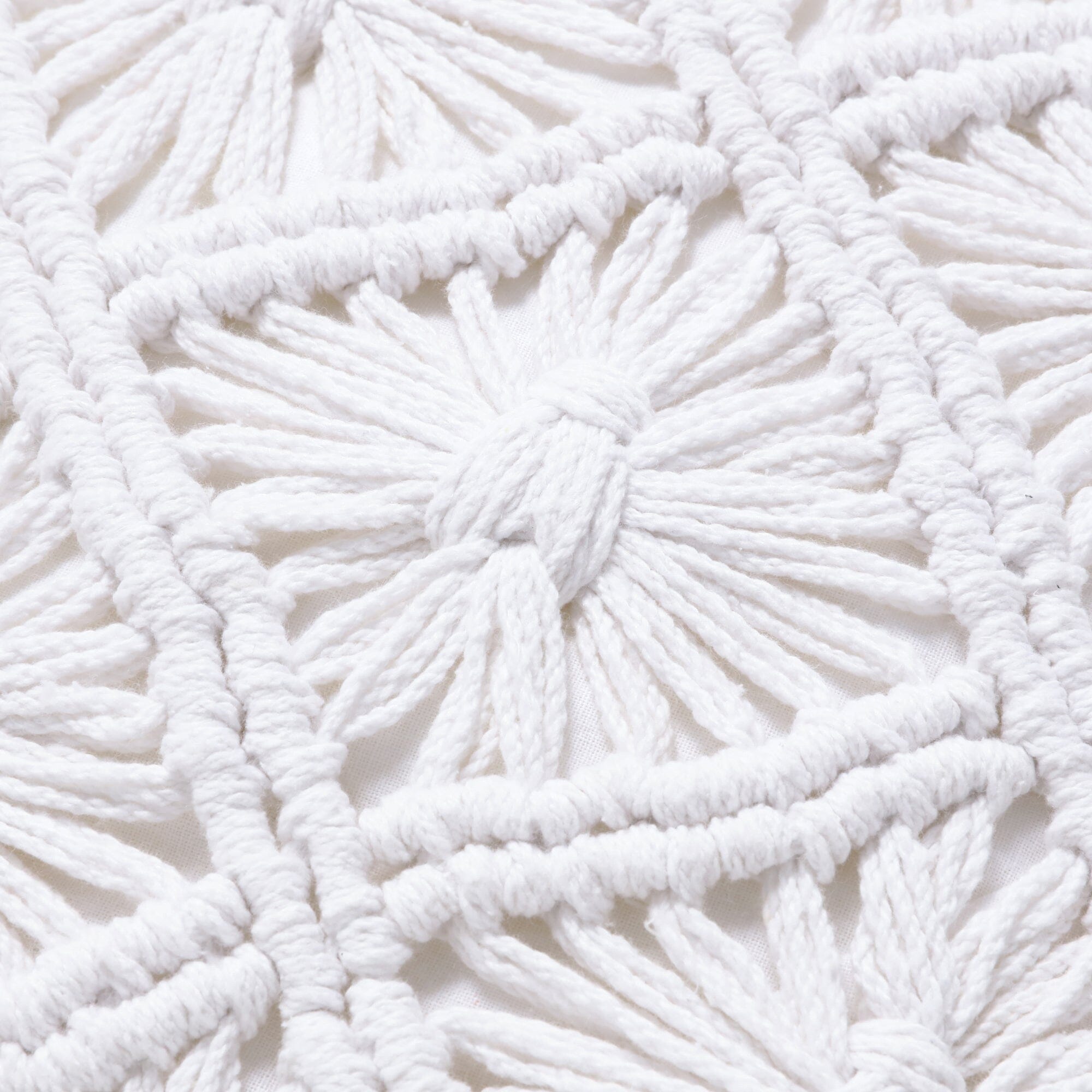 Handmade Macrame Cushion Cover 18x18 Inches - Premium Cotton Boho Pillow Case for Sofa, Bed & Home Decor - White Bohemian Throw Pillow Cover for Living Room, Bedroom & Outdoor Use
