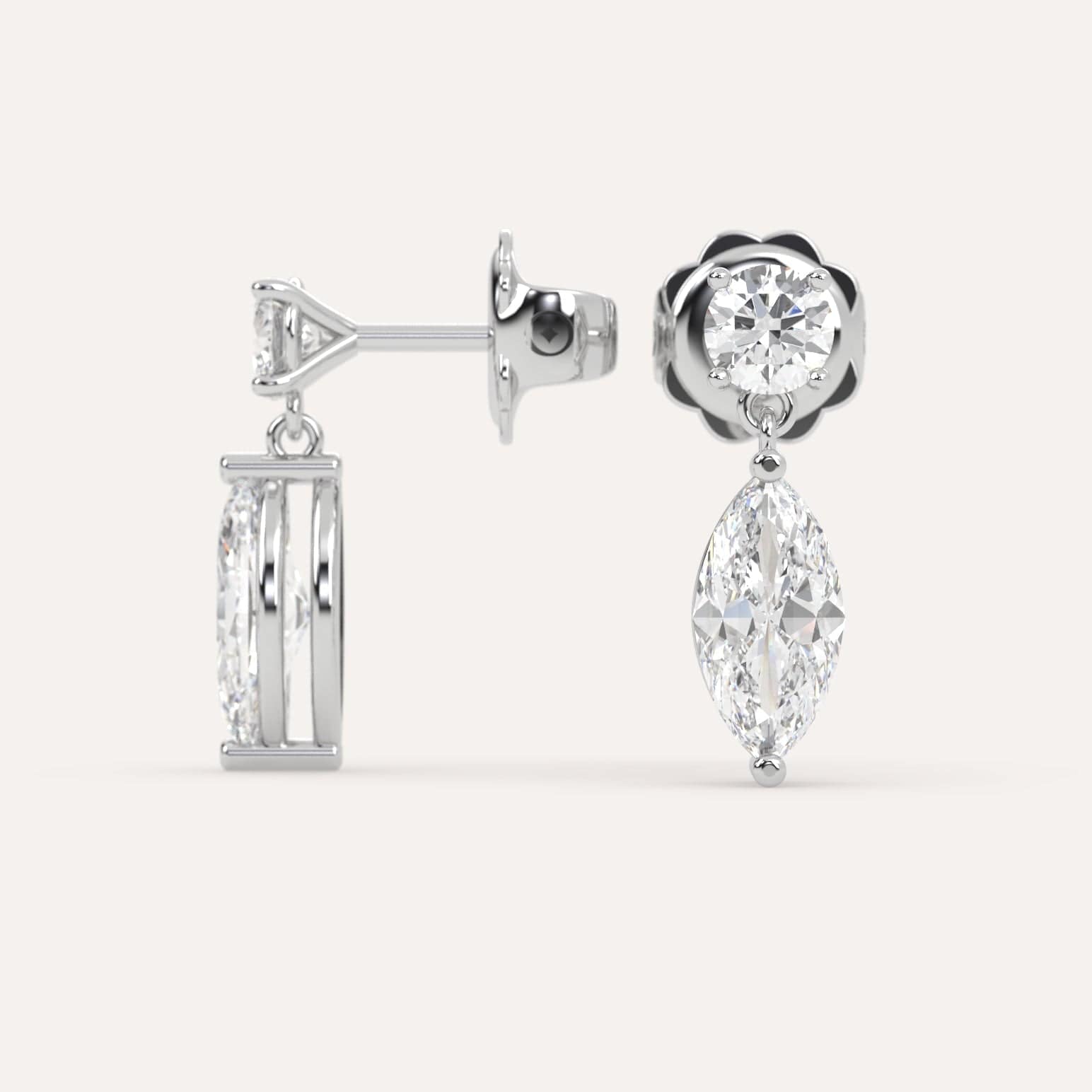 2 Carat Marquise Cut Diamond Drop Earrings - Dangle Earrings for Women - Elegant Wedding, Anniversary & Special Occasion Jewelry Gift