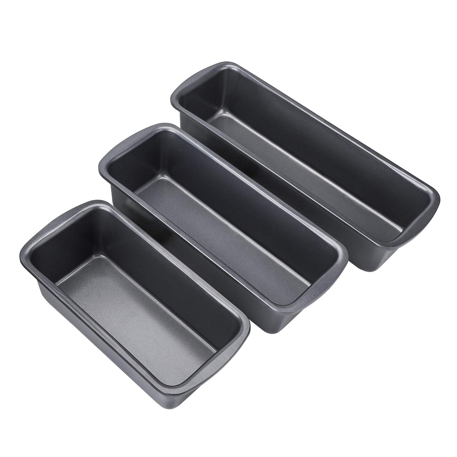 Beasea Nonstick Carbon Steel Bread Loaf Pan Set of 3 - Black | Perfect for Baking Homemade Bread, Banana Bread & Toast | Ideal for Kitchens, Bakeries & Gift Giving