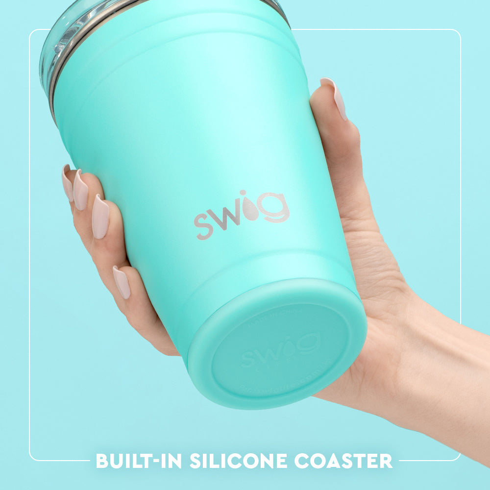 18oz Blue Lagoon Party Cups - Bulk Pack of 50 Plastic Cups for Pool Party, Beach Bash & Summer Celebrations - Durable Disposable Drinkware for Cocktails, Smoothies & Iced Beverages