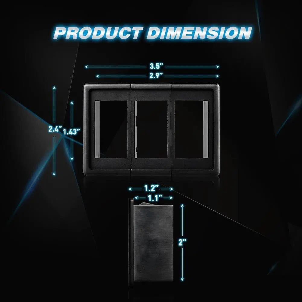 3Pcs Rocker Switch Holder Panel Housings - Durable ABS Plastic Switch Mounting Brackets for Marine, Automotive & Industrial Use