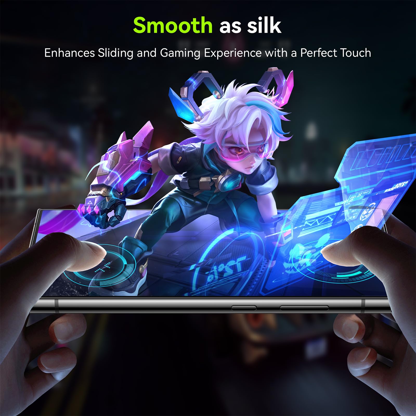 Esanik 2 Pack Matte Screen Protector for Samsung Galaxy S24 Ultra - Anti Glare, 7H PET Film, Full Coverage, Fingerprint ID Compatible, Auto-Alignment & Dust Removal - Perfect for Office, Gaming & Outdoor Use