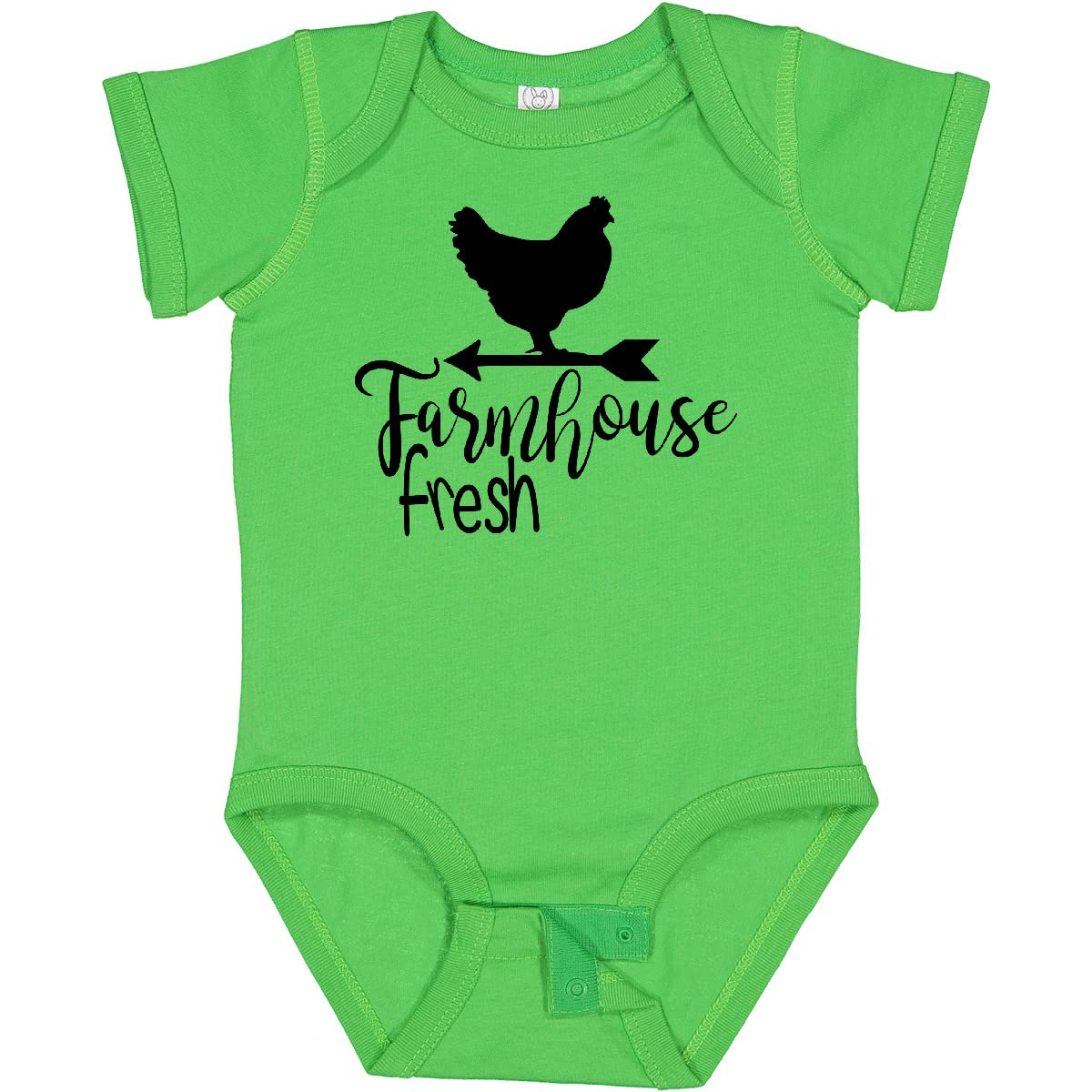 Inktastic Farmhouse Fresh Chicken Baby Bodysuit - Cute Organic Cotton Onesie for Newborns & Infants - Perfect for Family Photos, Playdates & Everyday Wear