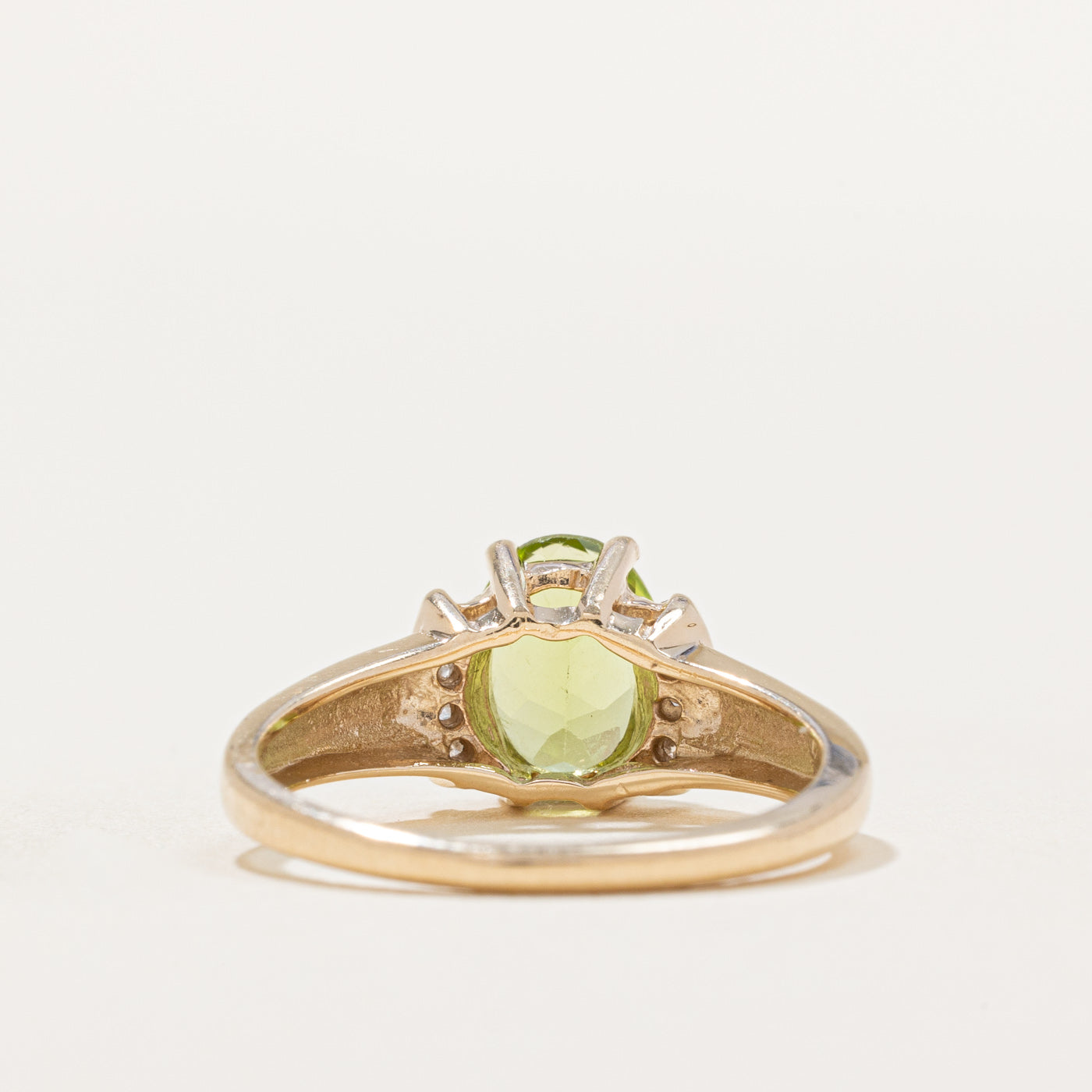1.15ct Peridot & 0.06ct Diamond Cocktail Ring - Size 6.25 | Elegant Statement Jewelry for Evening Parties, Weddings & Special Occasions