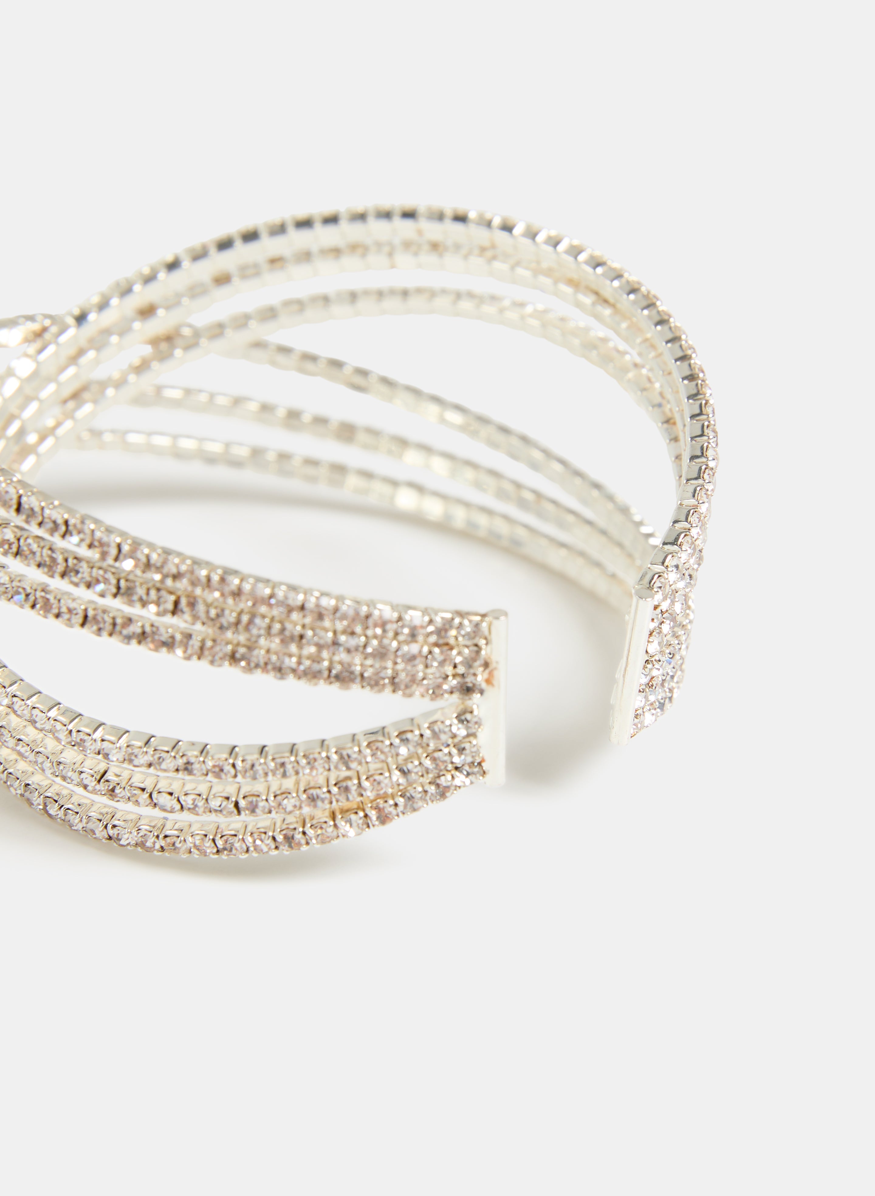 Elegant Cross Over Open Cuff Bracelet for Women - Adjustable Fashion Jewelry Gift for Parties, Weddings & Everyday Wear