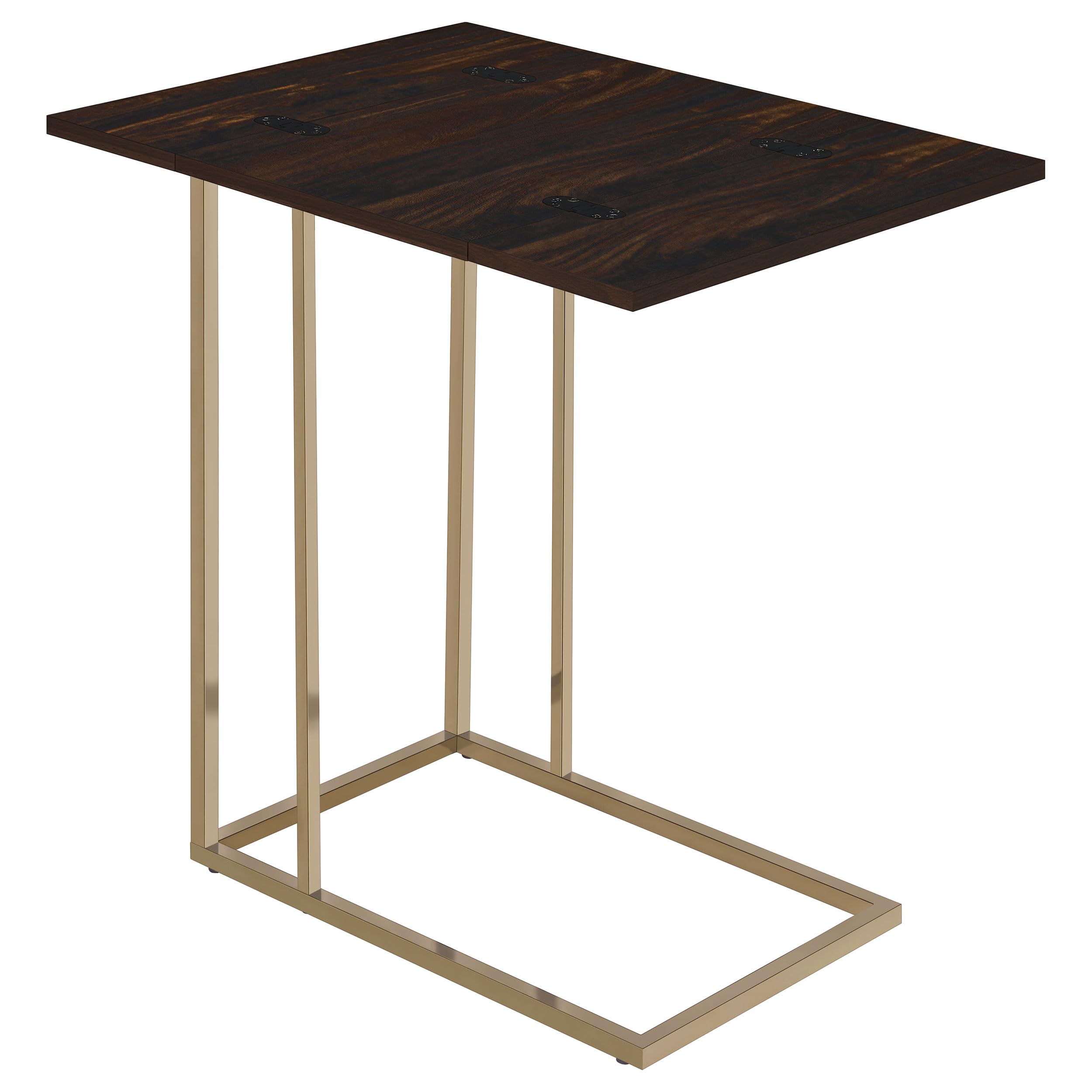 Expandable Rotating Top Snack Table - Coaster Home Furnishings Chestnut End Table for Living Room, Bedroom & Small Spaces