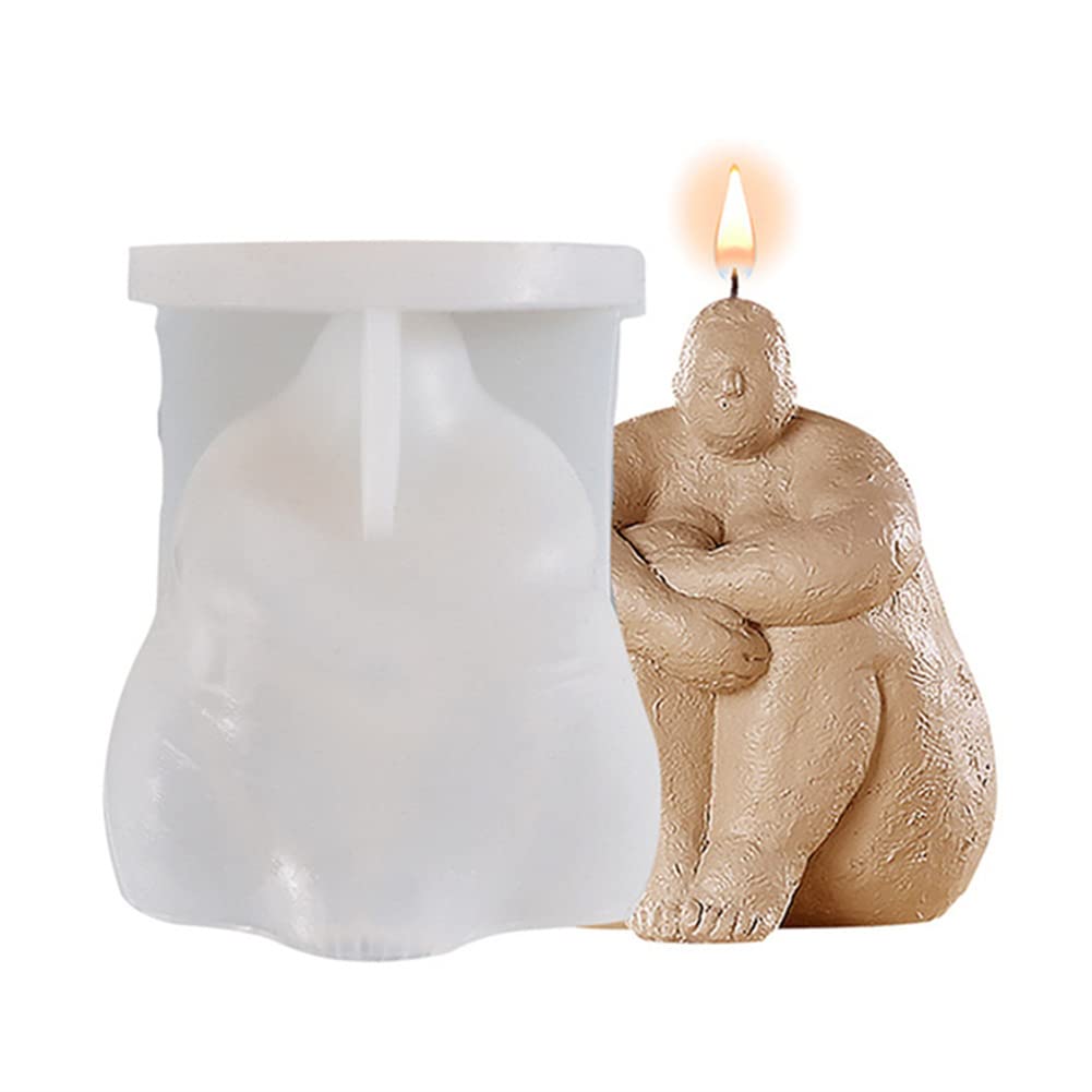 DIY Human Body Candle Silicone Mold - 3D Standing & Sitting Fat Woman Candle Making Kit for Resin, Soap & Wax Crafts - Perfect for Halloween Decorations, Unique Gifts & Home Decor Projects