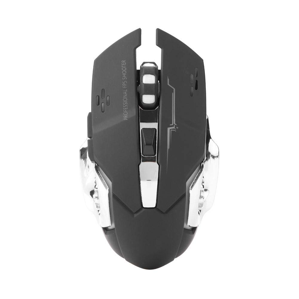 Wireless Gaming Mouse 2400DPI USB 2.4GHz - Silent Ergonomic Optical Mouse for PC Laptop Computer - Perfect for Office Work, E-Sports & Home Use (Black)