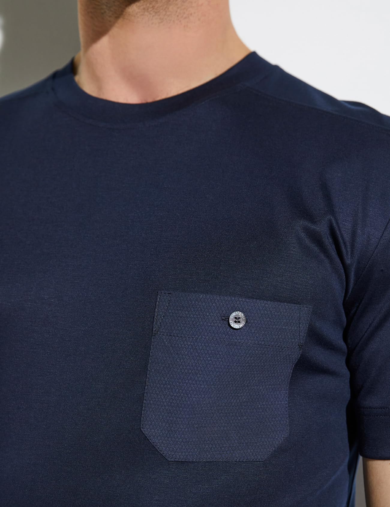 Zimmerli Men's -91 Modern Lounge Cotton Modal Blend T-Shirt - Soft Comfortable Casual Crew Neck Tee for Relaxing at Home, Travel & Everyday Wear - Midnight Blue, Size XL