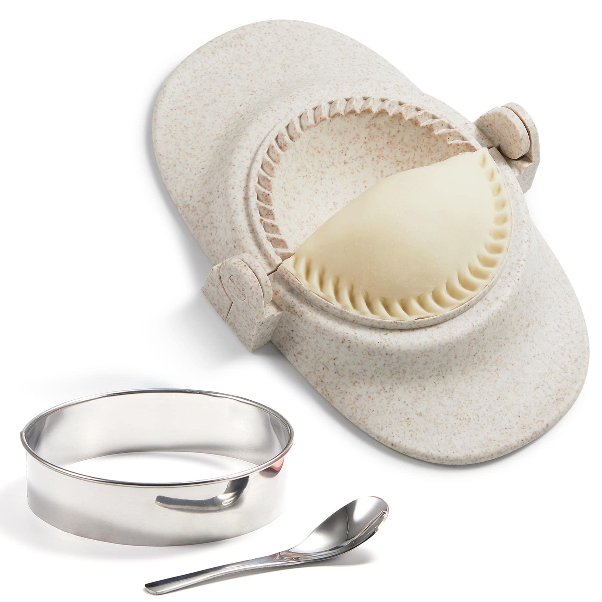 6 Inch Extra Large Empanada Maker Press - Dumpling Maker Set with Dough Cutter for Pierogi, Pastelitos, Calzone, Turnovers & Chinese Dumplings | Perfect for Home Cooking, Party Snacks & Meal Prep
