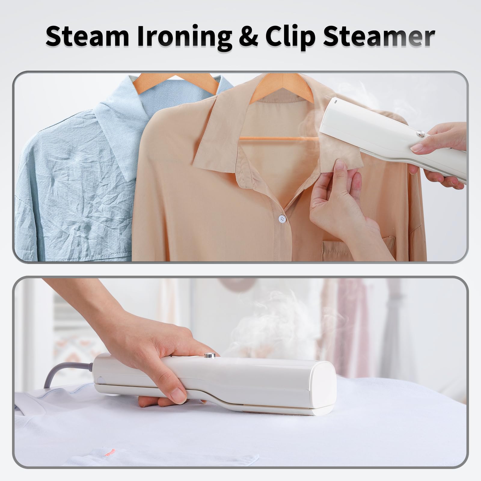 Portable Handheld Garment Steamer - 900W Mini Iron Steamer for Clothes, 3-in-1 Wet & Dry Ironing, 15s Fast Heat Up Wrinkle Remover for Home, Office & Travel (120V) | Perfect for Business Trips, Weddings & Quick Outfit Refresh