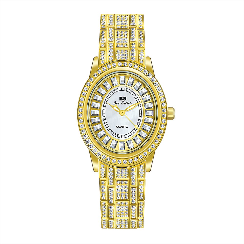 Luxury Diamond Crystal Bling Watch for Women - Iced Out Silver Rhinestone Wristwatch, Elegant Gift for Her, Perfect for Parties, Weddings & Special Occasions