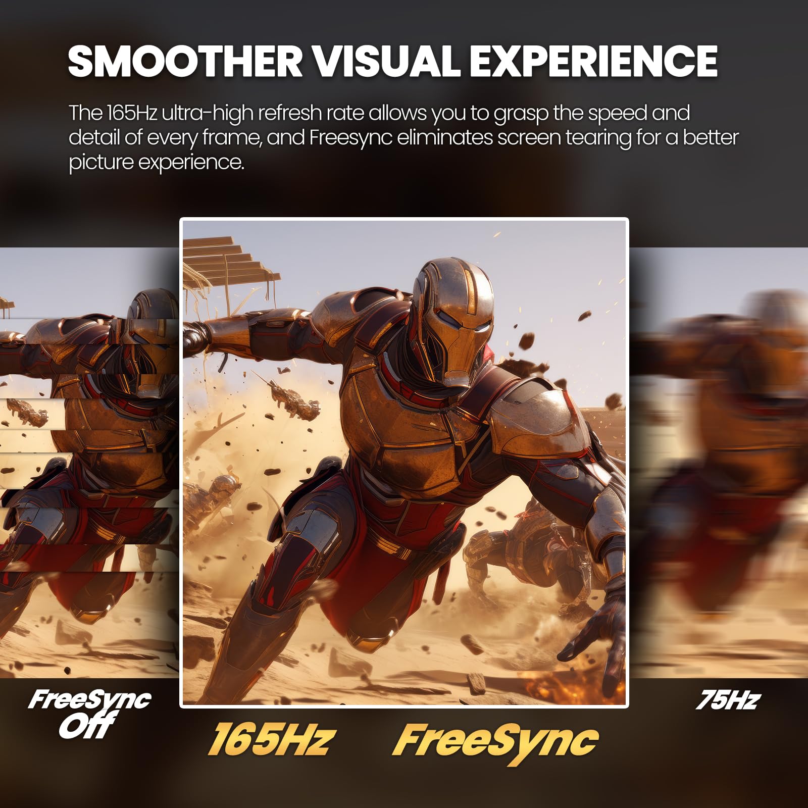 CRUA 34 Inch Ultrawide Curved Gaming Monitor - WQHD 3440x1440p, 144Hz/165Hz, 120% sRGB, AMD FreeSync, VESA Mountable (HDMI, DP) - Black | Perfect for Immersive PC Gaming, Home Office & Multimedia Entertainment