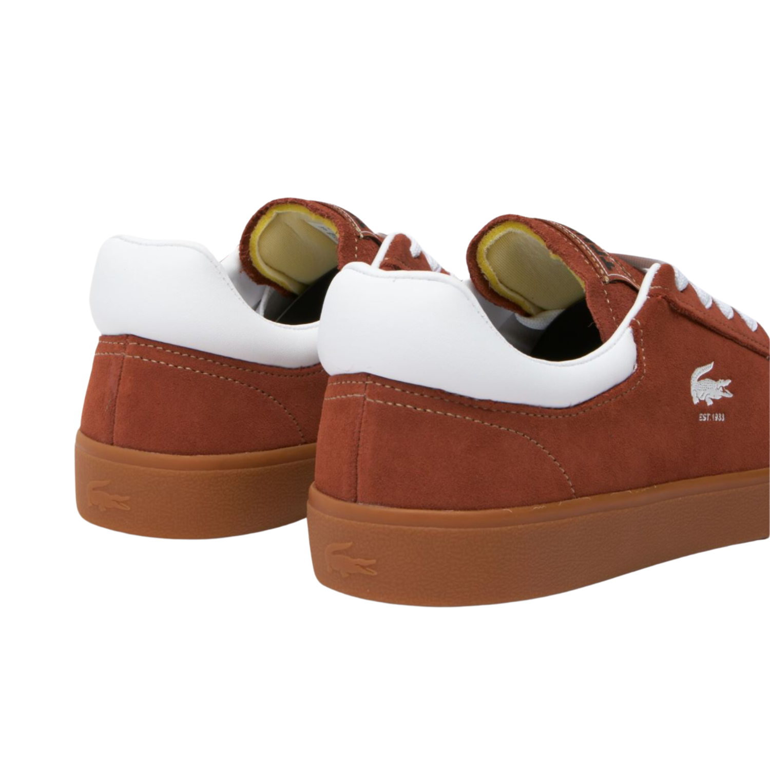 Lacoste Men's Baseshot Sneakers - Brown Gum Sole Casual Shoes for Men | Comfortable Walking & Everyday Wear