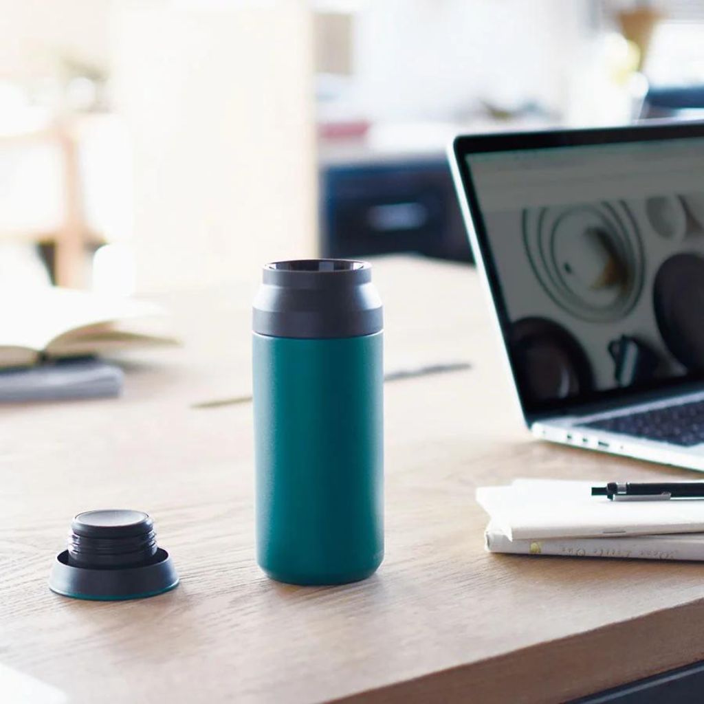 Kinto Travel Tumbler 350ml - Insulated Stainless Steel Water Bottle with Lid, Leakproof & BPA Free, Perfect for Coffee, Tea & Cold Drinks - Ideal for Office, Gym, Hiking & Travel (Turquoise)
