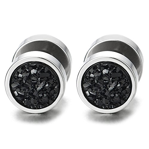 Metal color: Silver; Stone color: Black
