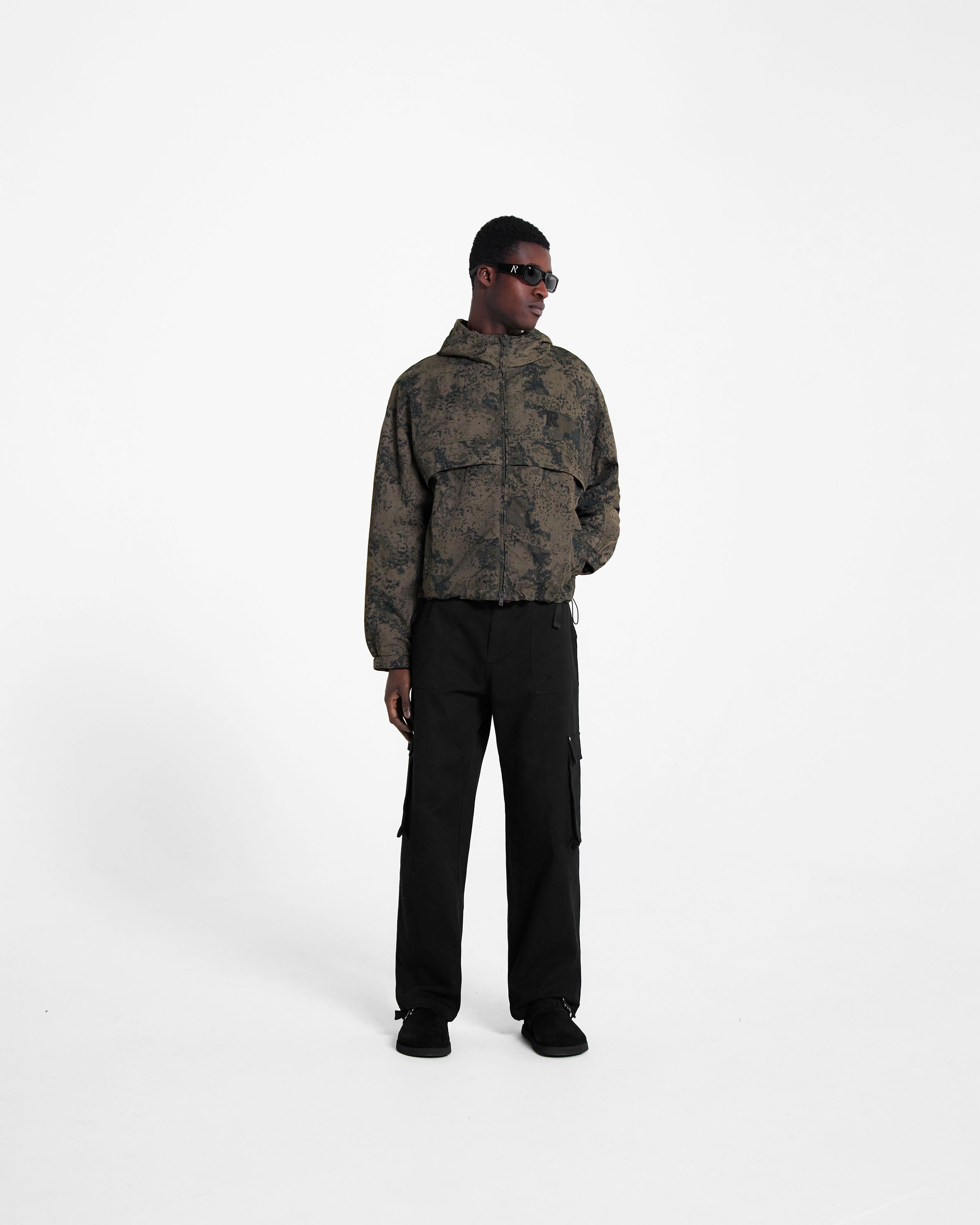 Men's Camo Hooded Track Jacket - Lightweight Athletic Zip Up Jacket for Running, Gym & Outdoor Sports
