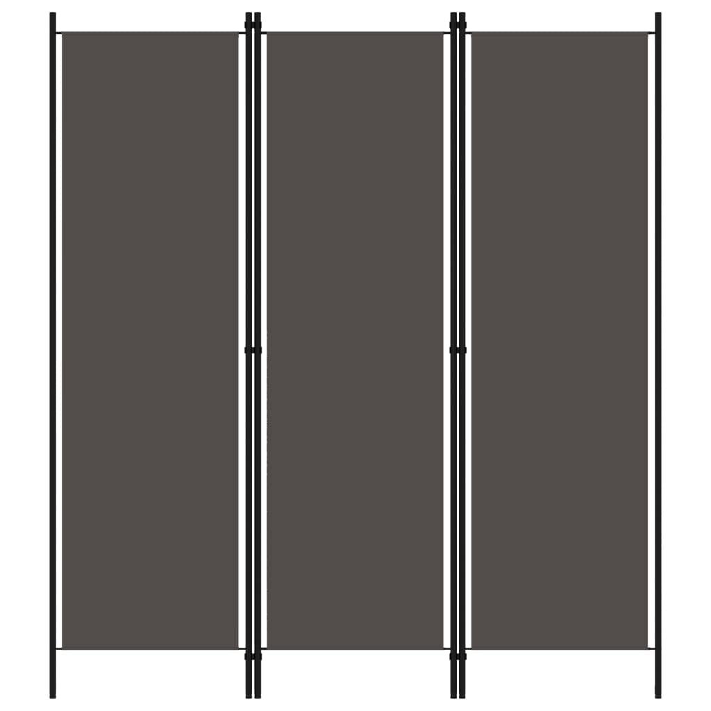 vidaXL 3-Panel Folding Room Divider Privacy Screen - Freestanding Modern Industrial Style Partition for Office & Home - Anthracite - Perfect for Room Separation, Privacy & Space Organization