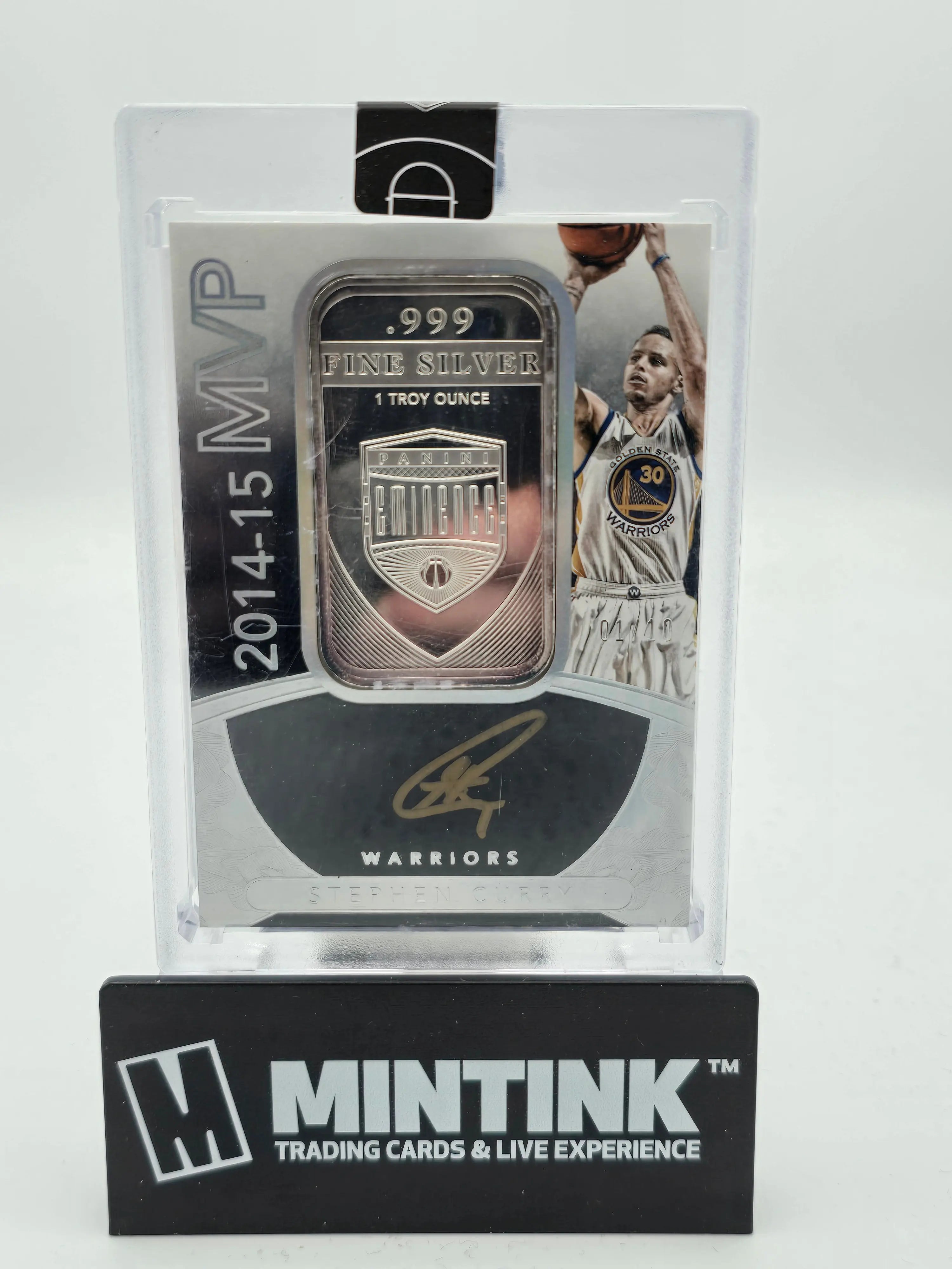 2014-2015 Eminence Basketball Stephen Curry MVP 1 Troy Ounce Fine Silver Autographed Coin 1/10 Limited Edition - Perfect for NBA Collectors, Sports Memorabilia Enthusiasts, and Silver Coin Investors