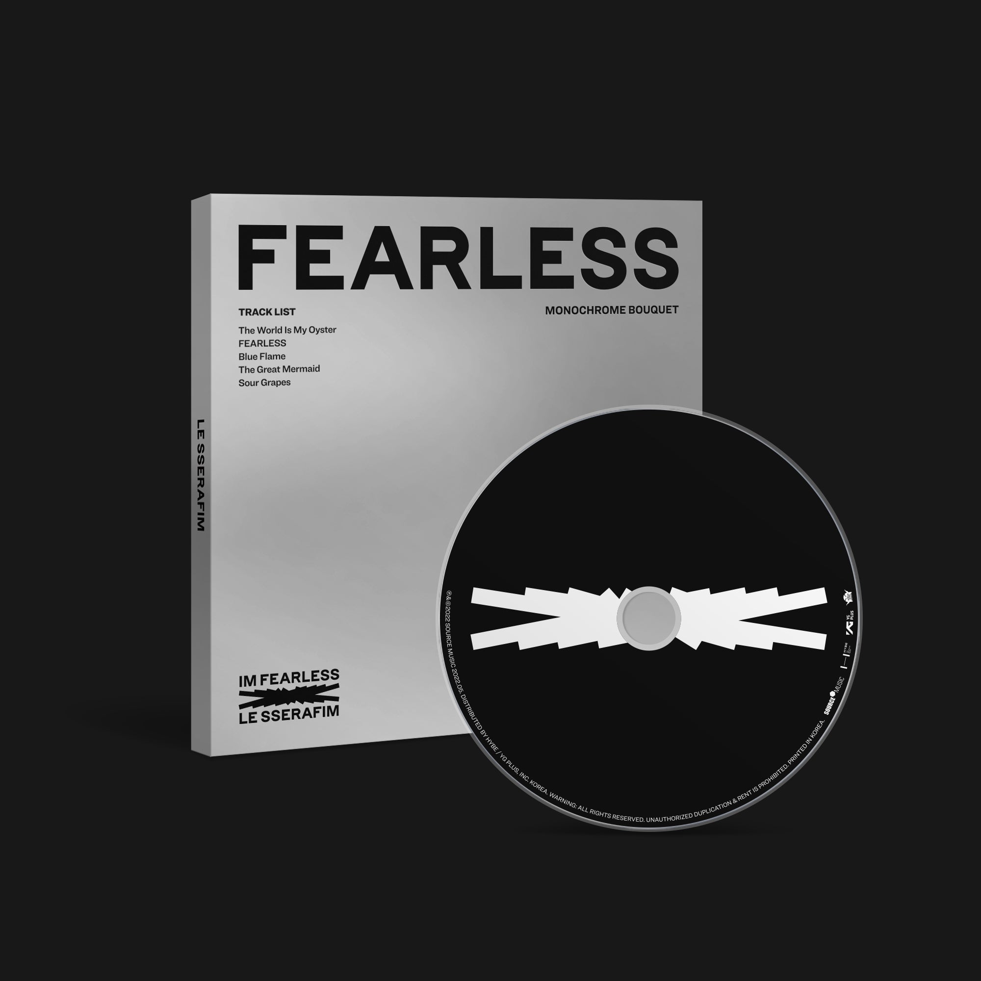 LE SSERAFIM 1ST MINI ALBUM 'FEARLESS' (MONOCHROME BOUQUET) - K-POP Music CD - Perfect for K-POP Fans, Collectors and Music Lovers - Great for Gifts, Parties and K-POP Events