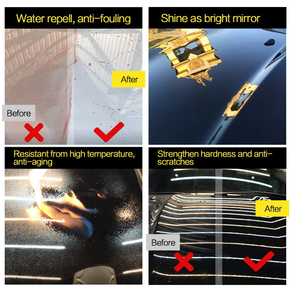 9H Hardness Nano Ceramic Coating for Cars - Super Hydrophobic Liquid Glass Coating Polish Kit (30ml) - Protect Paint & Enhance Shine for Sedans, SUVs & Trucks