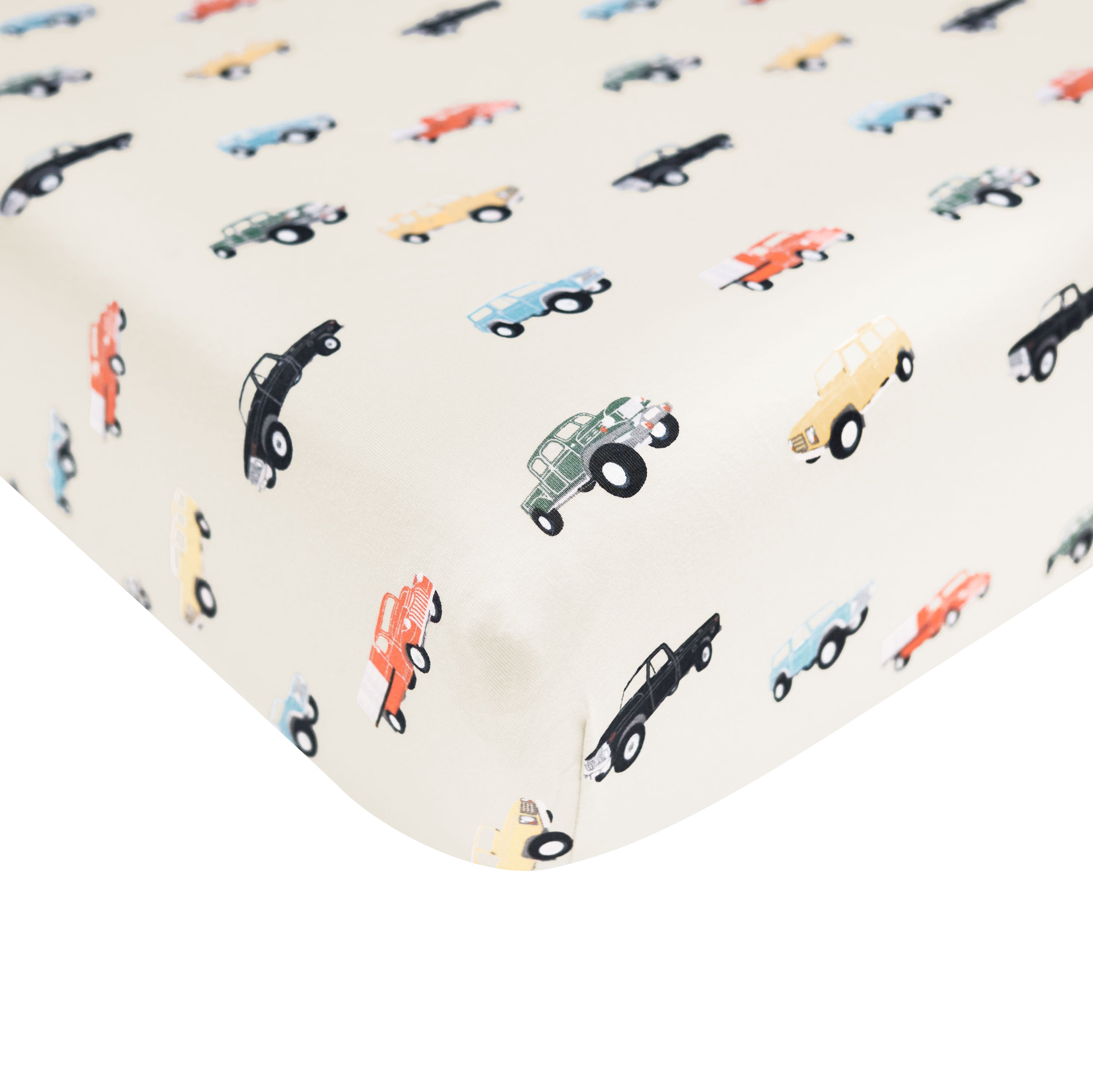 Vintage Truck Print Crib Sheet - Soft Baby Bedding for Nursery, Boys Room & Photo Shoots | 100% Cotton Breathable Crib Fitted Sheet