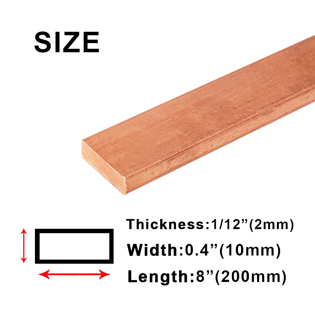 High-Purity 99.9% Cu Pure Copper Flat Stock - 1/12