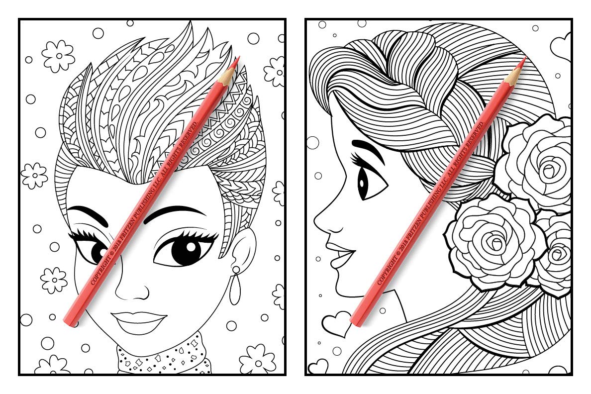 Flower Girls: Cute Manga Adult Coloring Book with Fun Hairstyles & Beautiful Floral Patterns | Stress Relief & Relaxation for Women | Perfect for Art Therapy, Mindfulness & Creative Hobbies