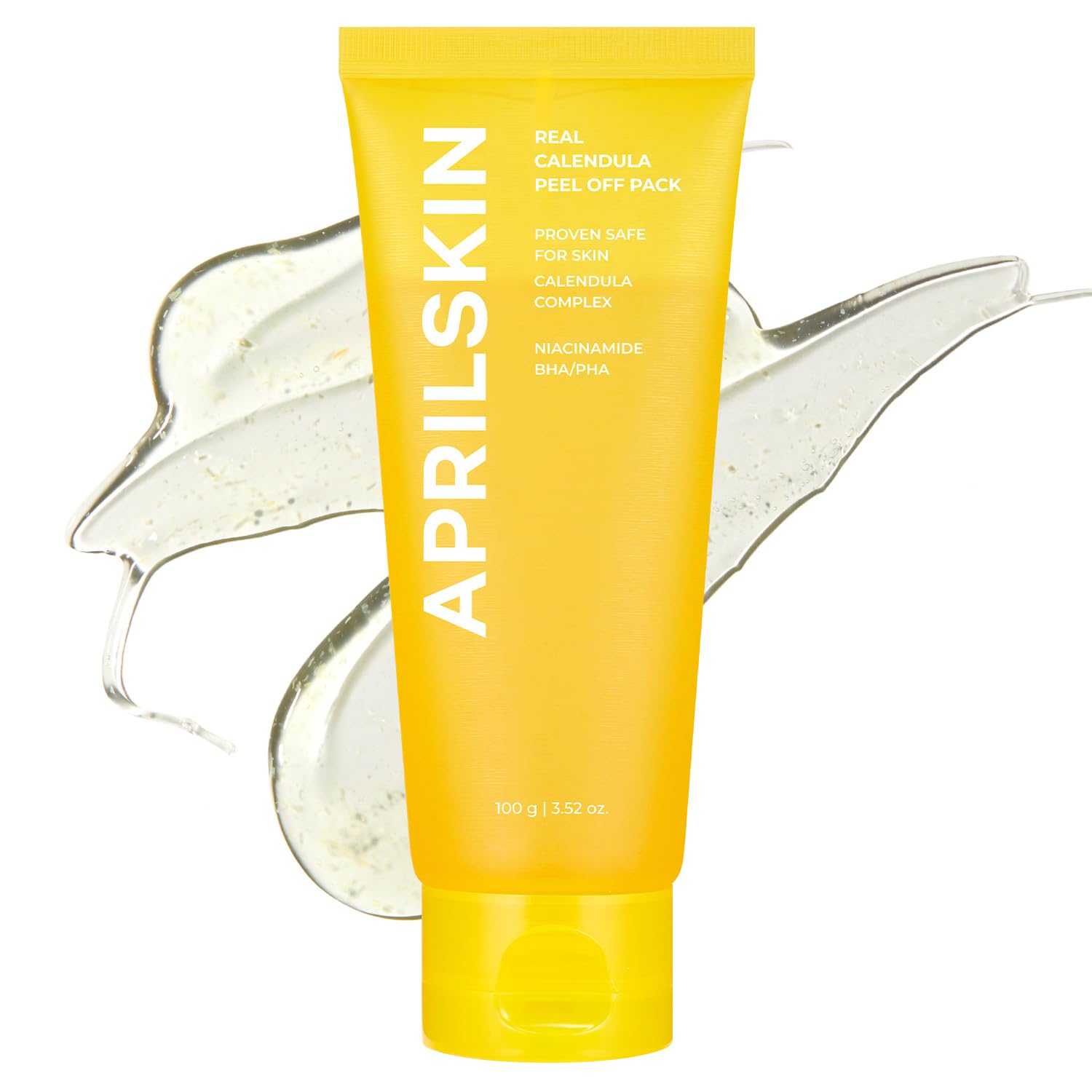 APRILSKIN Calendula Flower Peel Off Mask - 3.52 fl oz with PHA, BHA & Niacinamide | Gentle Exfoliating Face Mask for Blackhead Removal, Pore Minimizer & Skin Brightening | Korean Skincare for Dull Skin & Uneven Texture | Perfect for Nighttime Skincare Routine & Pre-Makeup Prep