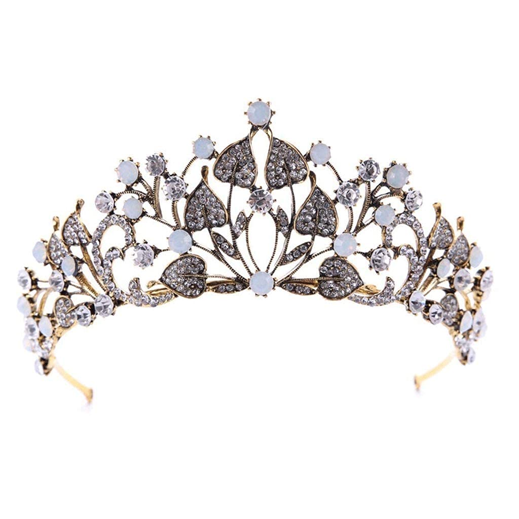Sparkling Rhinestone Crystal Flower Tiara Crown for Brides - Elegant Wedding Hair Accessories for Princess-Themed Weddings, Proms, and Special Occasions
