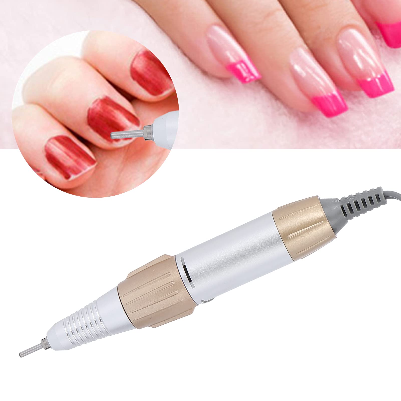 Professional Electric Nail Drill Machine - 35000 RPM Portable Nail Drill Handpiece with Low Noise | Replacement Nail Polisher Grinder for Salon & Home Manicure/Pedicure | Perfect for Nail Art, Acrylics & Gel Extensions