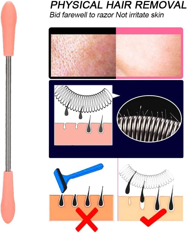 Jankylabh Facial Hair Remover for Women - Spring Coil Hair Removal Stick for Upper Lip, Chin, Face & Neck | Painless & Reusable | Perfect for Home Spa, Travel & Quick Touch-Ups