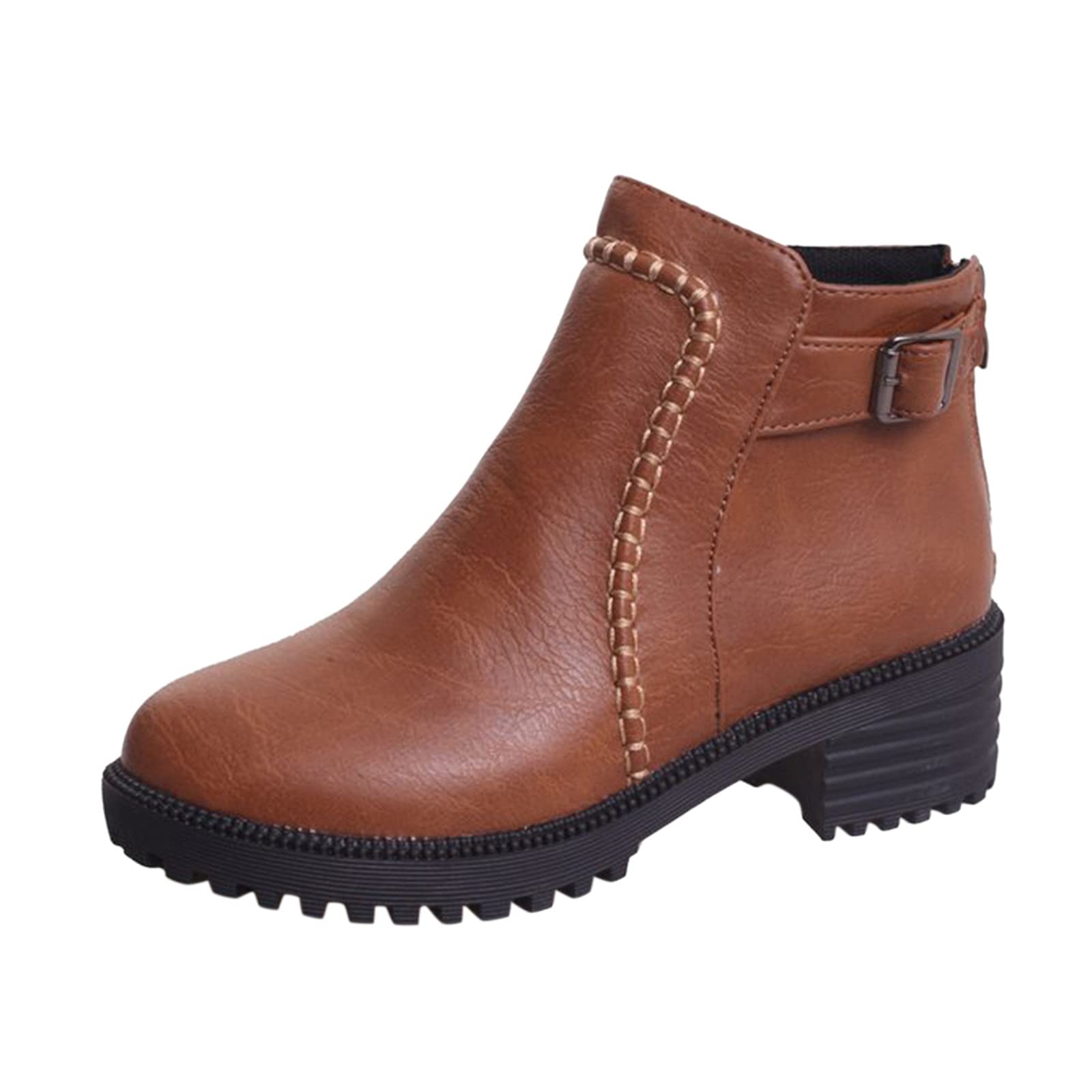 Women's Winter Ankle Boots - Soft Flat Snow Boots for Autumn & Winter | Warm Comfortable Non-Slip Shoes (Yellow, Size 7) | Perfect for Snowy Days, Outdoor Activities & Casual Wear